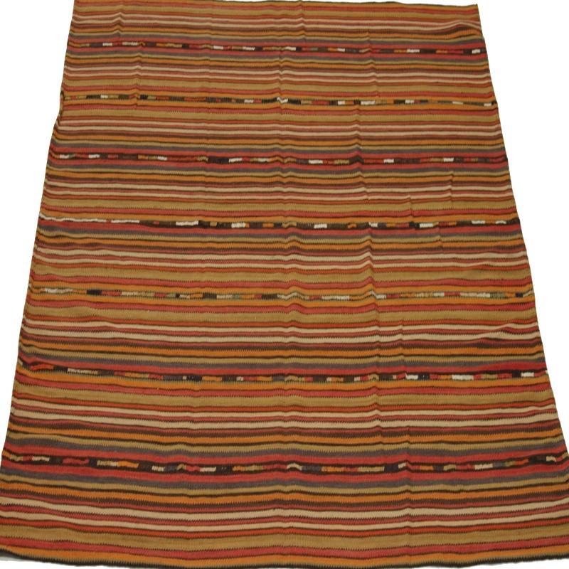 Discover the elegance of Persian Kilim featuring Square Area Rugs in Circa 1880. Designed with Wool and OrangeRedYellow, this exclusive design is perfect for enhancing your space.