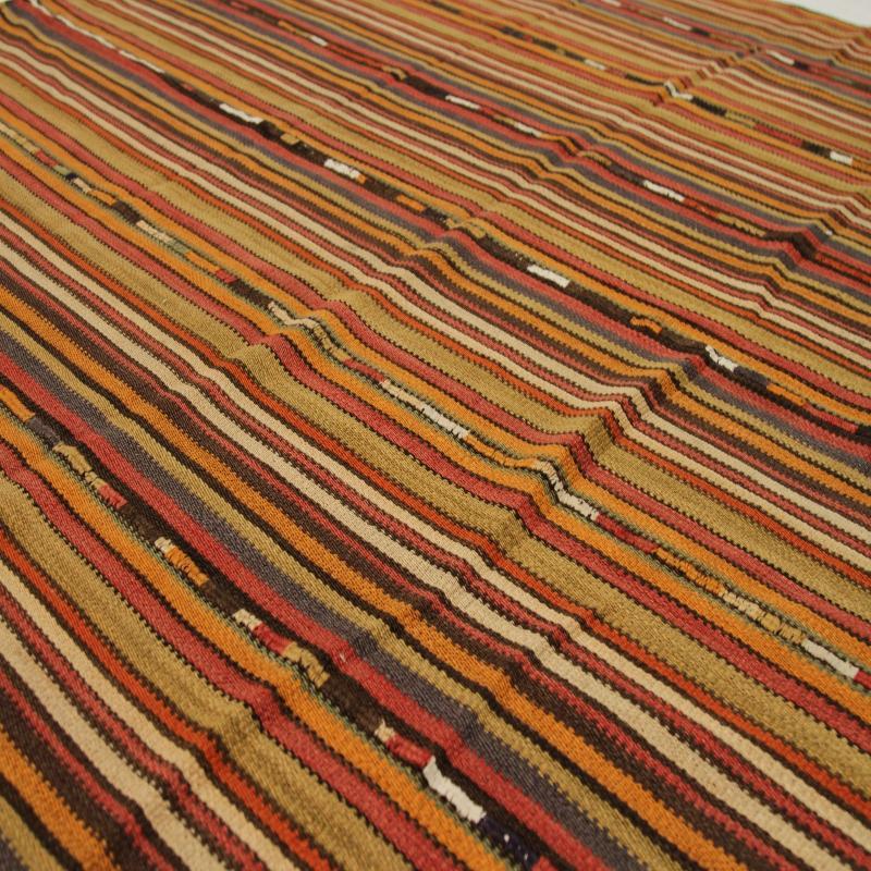 Iracheno Tappeti persiani Kilim quadrati - Lana Arancione Rosso Giallo - 88631 in vendita