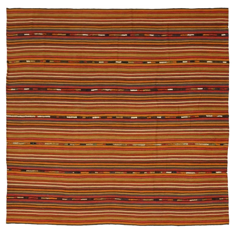 Tappeti persiani Kilim quadrati - Lana Arancione Rosso Giallo - 88631