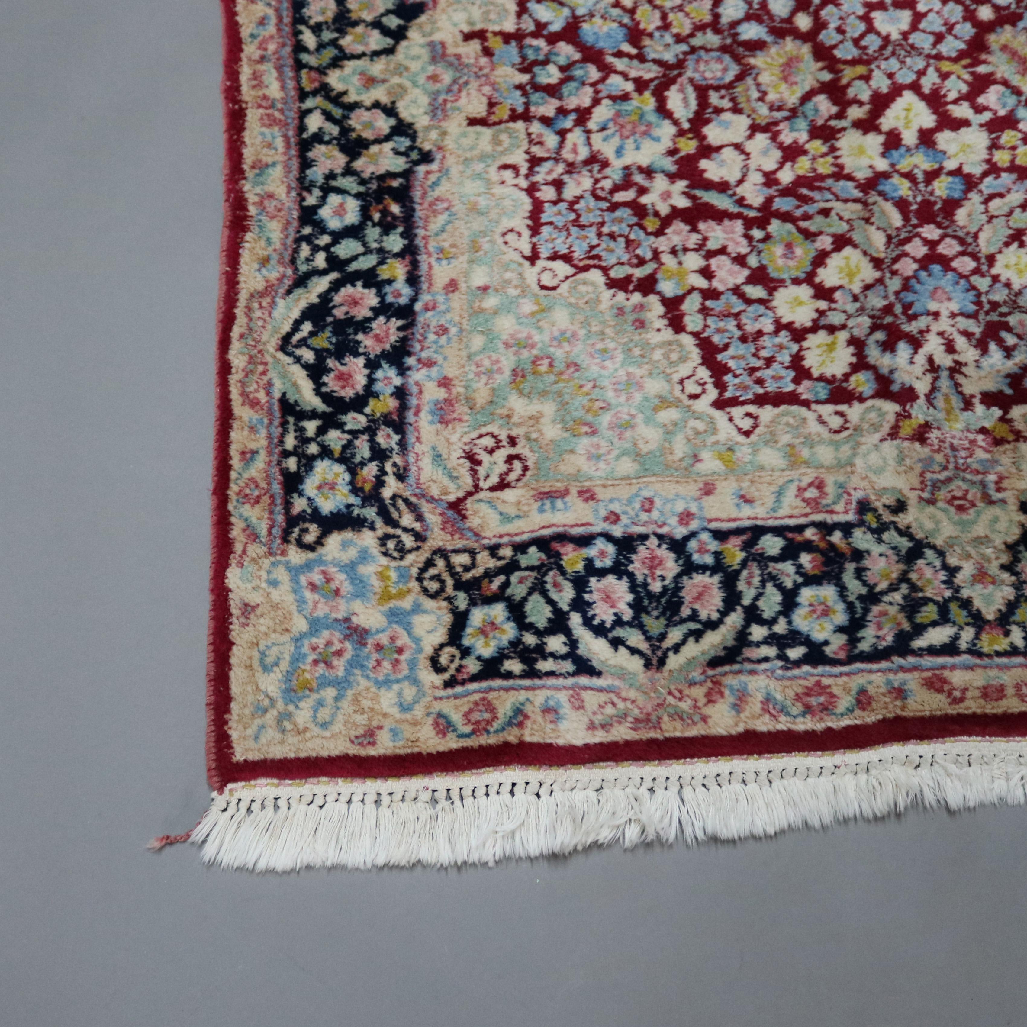 Wool Persian Kirman Oriental Rug, circa 1940