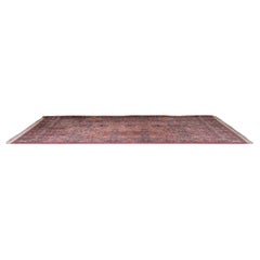 Persian Kirman Red and Blue Wool Rug