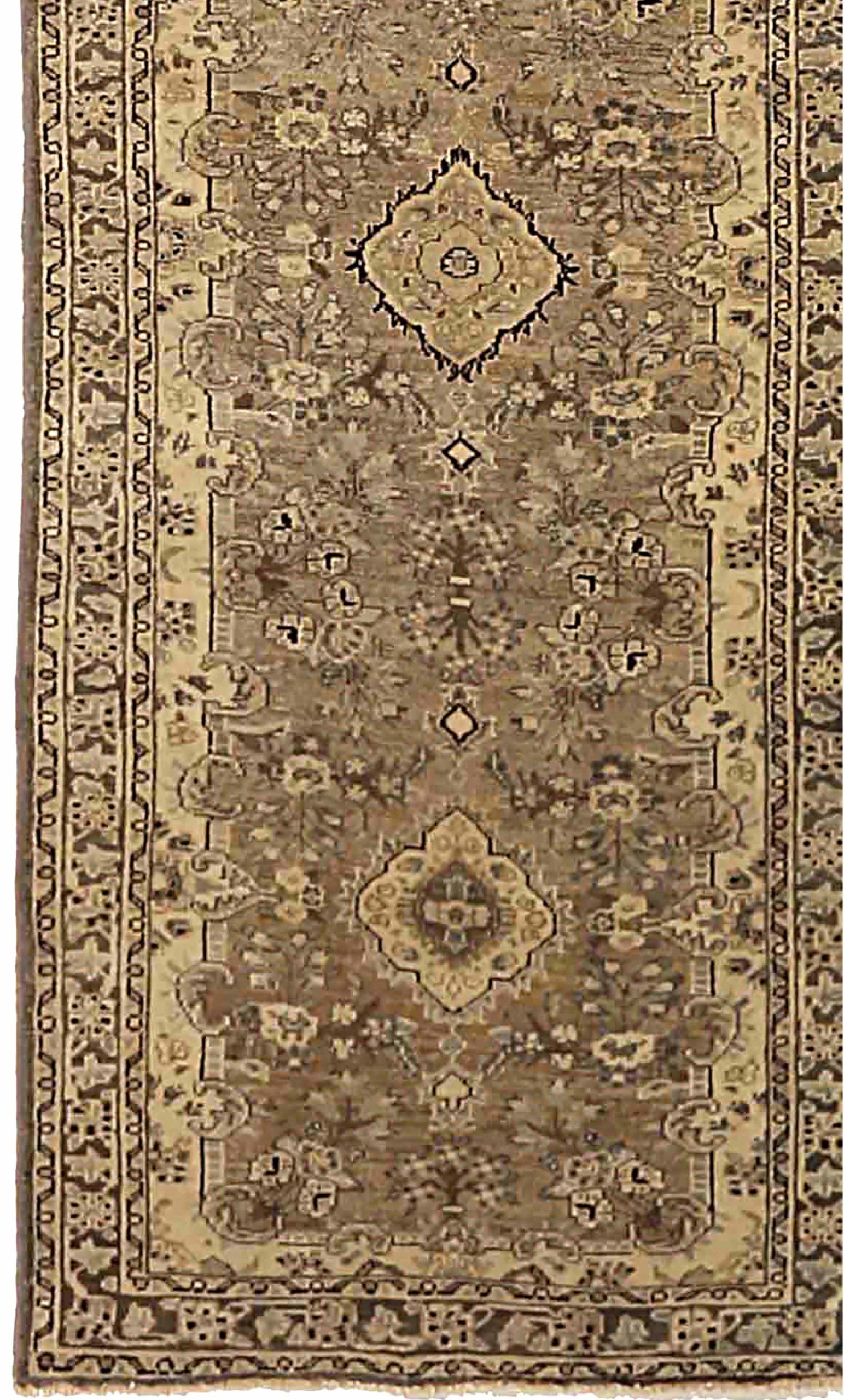 Asiatico Tappeto Persiano Kolyai - Lana Marrone Avorio Taupe 73603 in vendita