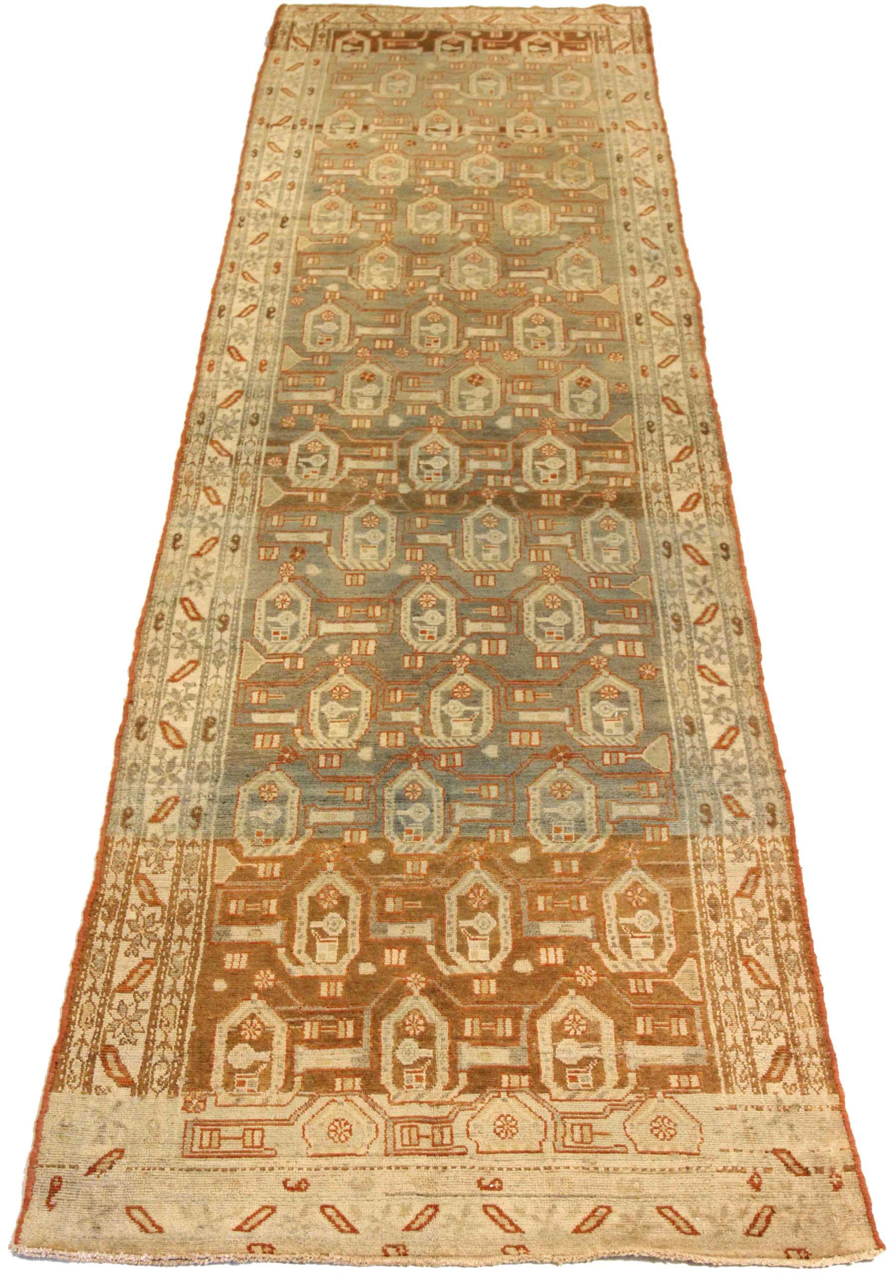 Discover the elegance of Persian Kolyai featuring Runner Rug in Circa 1880. Designed with Wool and BrownIvoryRed, this exclusive design is perfect for enhancing your space.