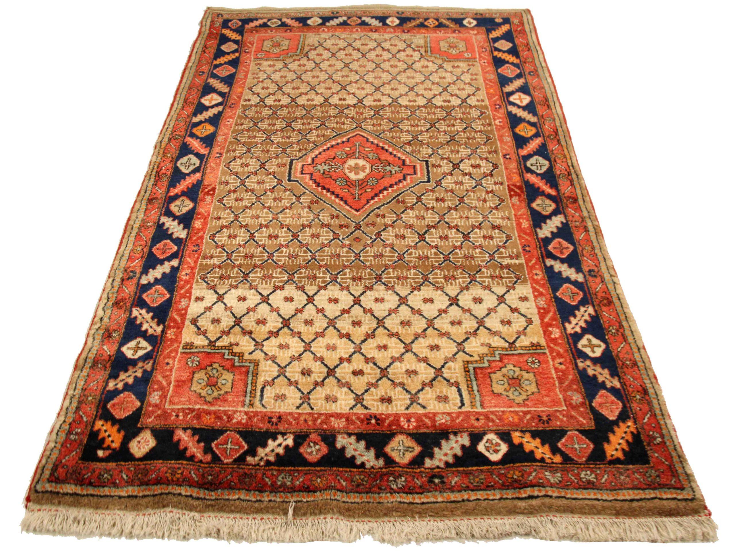 Entdecken Sie die Eleganz des persischen Kolyai mit dem kleinen Teppich CIRCA 1880. Dieses exklusive Design aus Wolle und Blau-Elfenbein-Rot ist perfekt, um Ihren Raum zu verschönern.