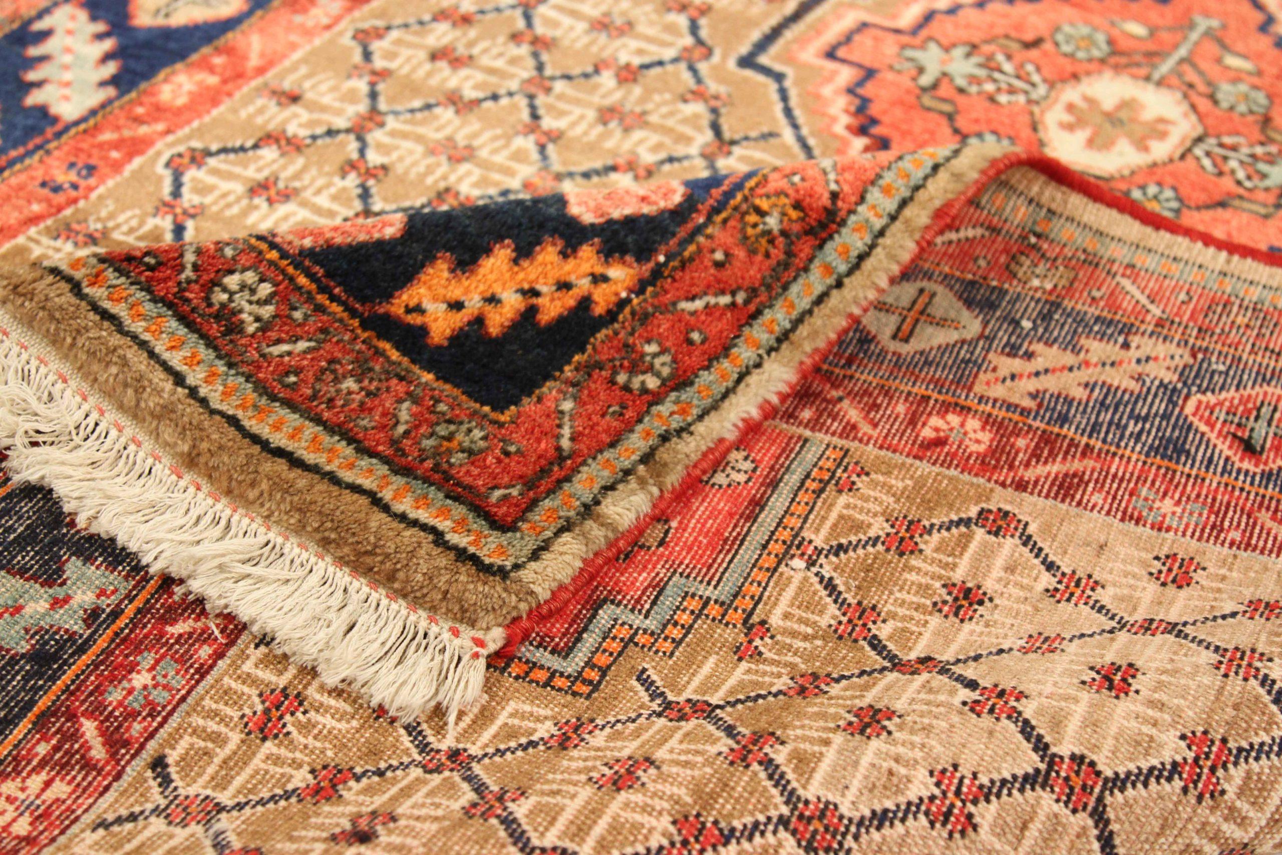 Persischer Kolyai Kleiner Teppich - Wolle Blau Elfenbein Rot Design - 75054 (Asiatisch) im Angebot