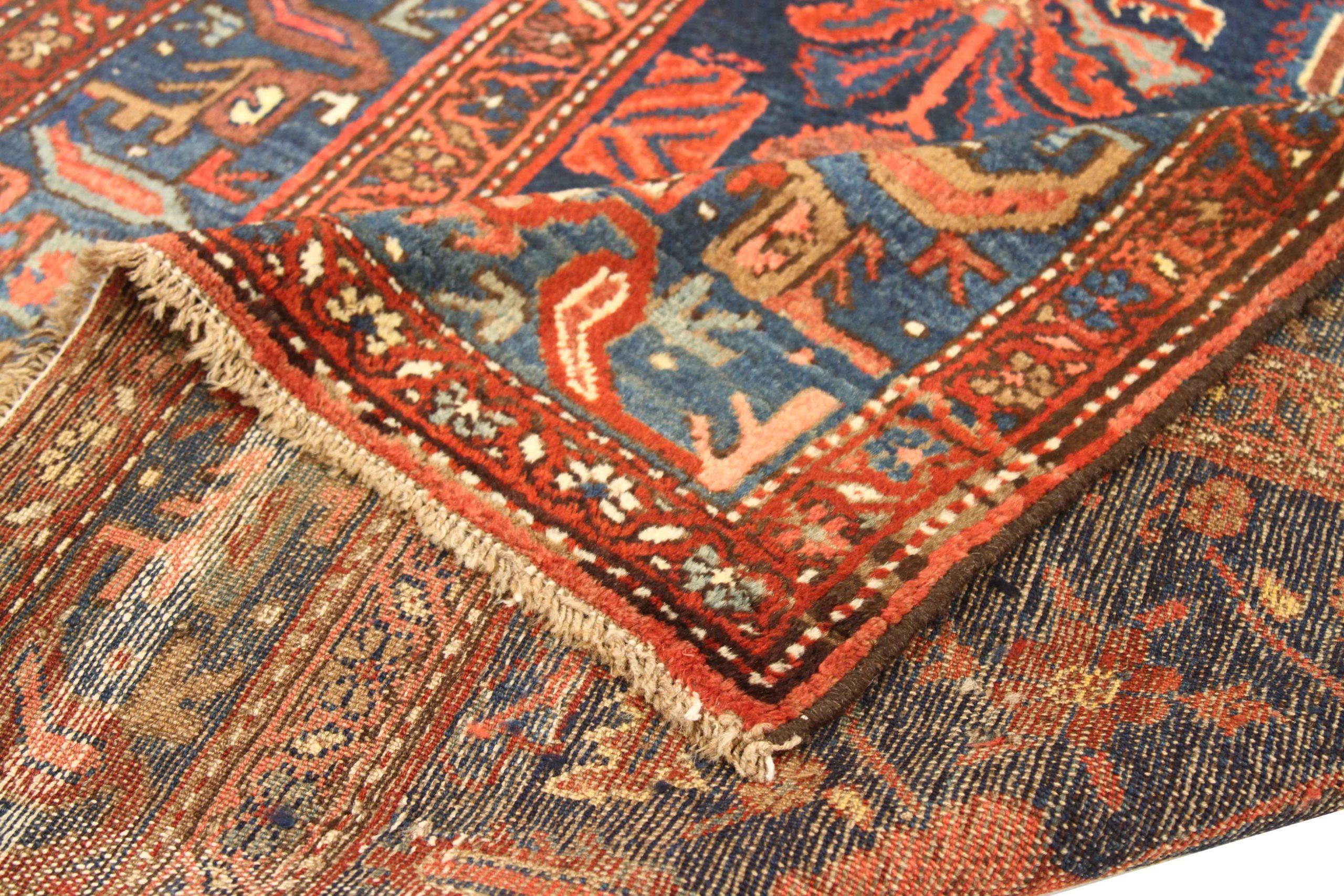 Persischer Kolyai Kleiner Teppich - Wolle Marineblau Rot Design - 75393 (Asiatisch) im Angebot