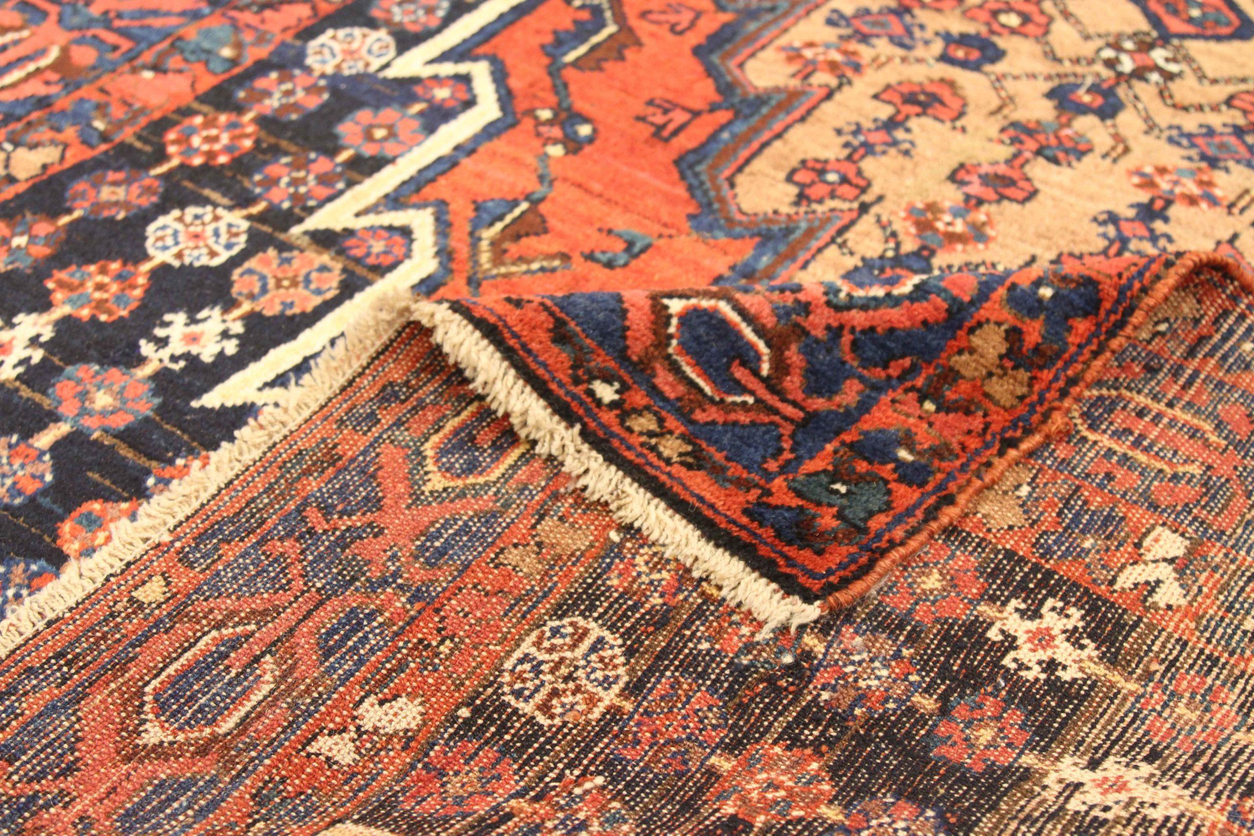 Persischer Kolyai Kleiner Teppich - Wolle Marineblau Rot Gelb Design - 75093 (Asiatisch) im Angebot