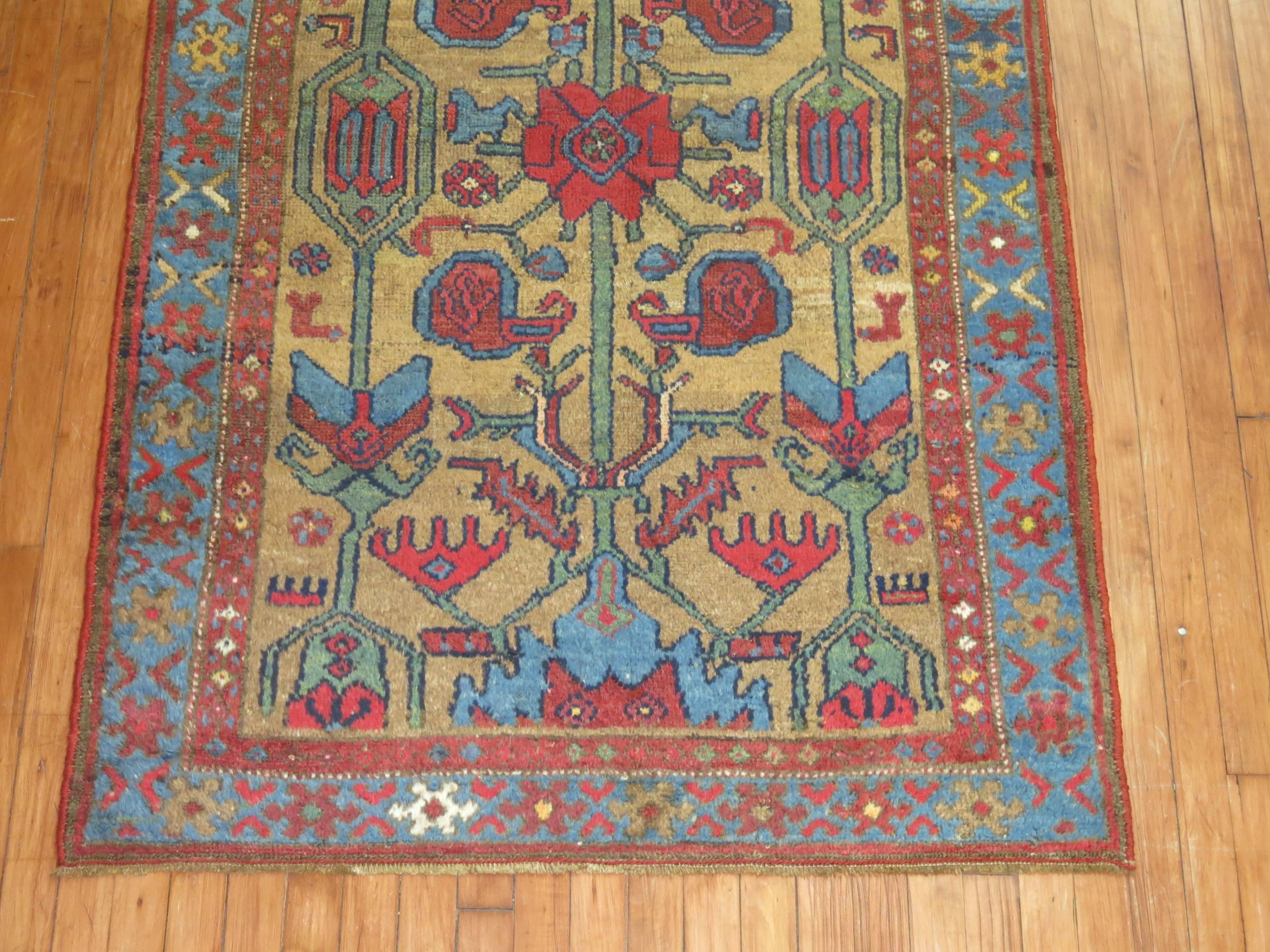 American Craftsman Persian Kurd Serab Rug with Camel Background For Sale