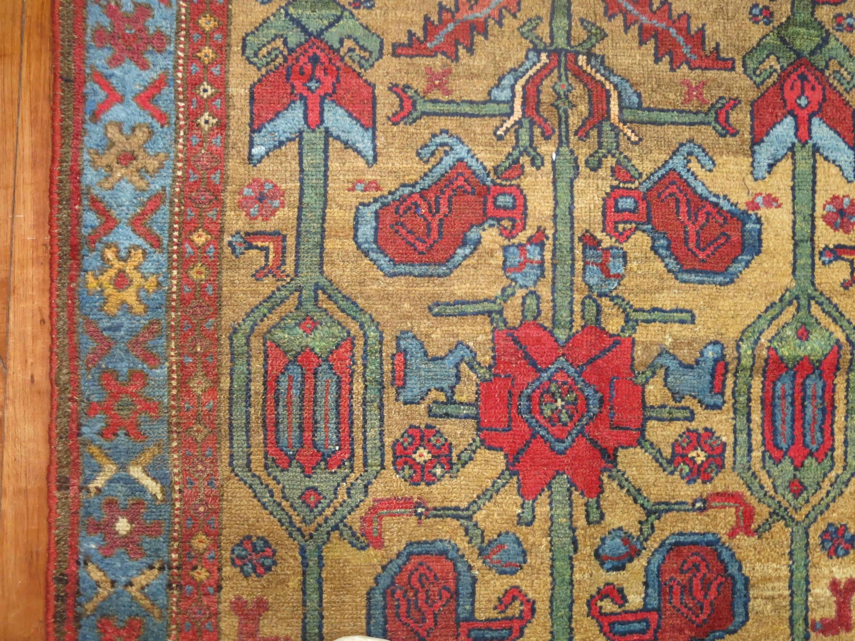 Persian Kurd Serab Rug with Camel Background In Good Condition For Sale In New York, NY