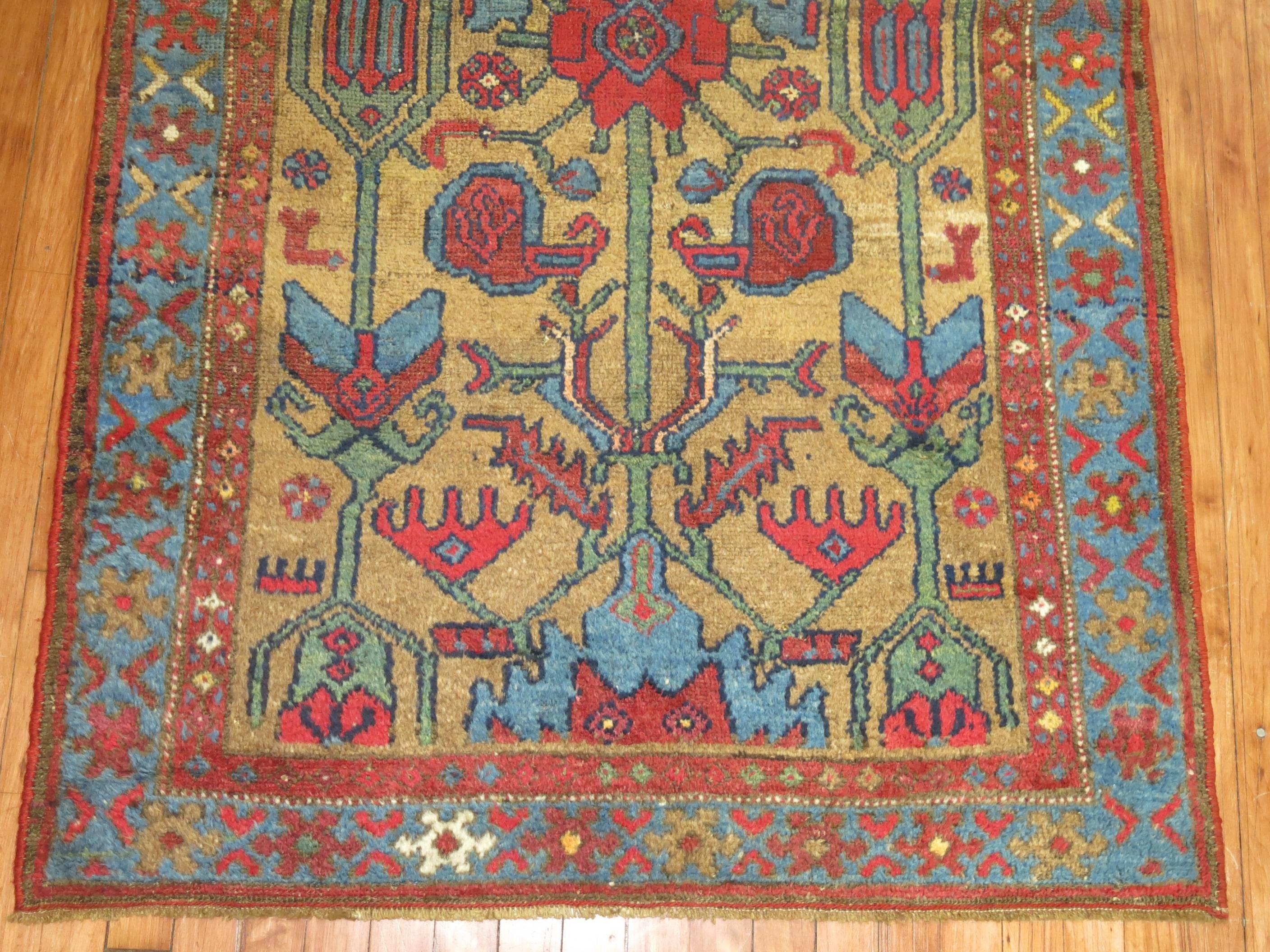 Early 20th Century Persian Kurd Serab Rug with Camel Background For Sale