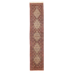 Alfombra Persa Kurda Circa 1910 - Lana Marfil Azul Marino Rojo 73068