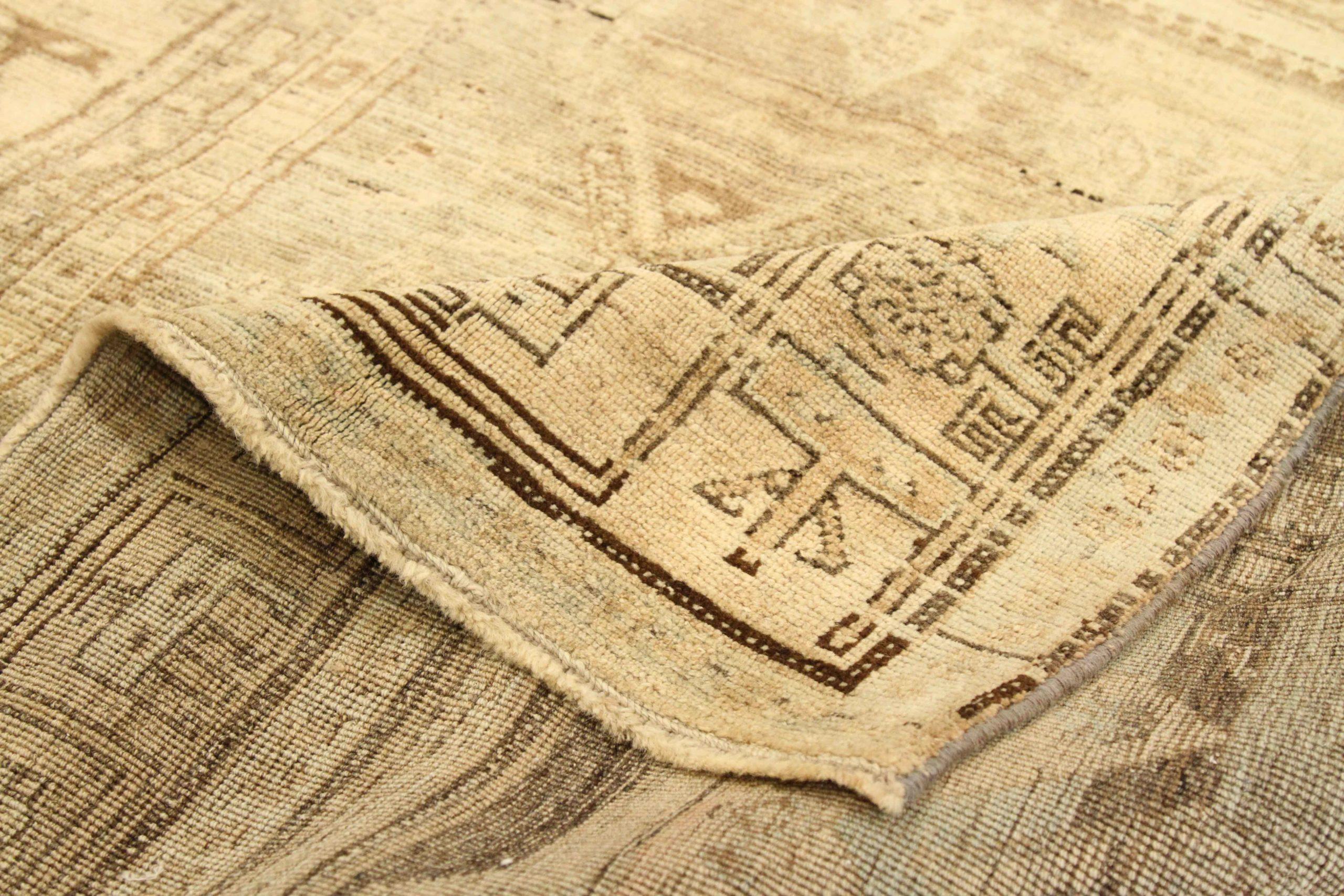 Asiatico Tappeto Persiano Curdo Piccolo - Lana Marrone Avorio Design - 75527 in vendita