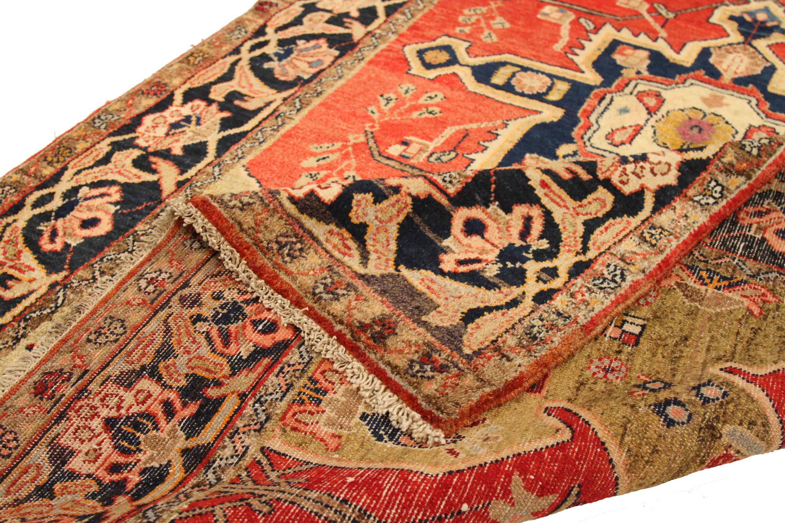Persisch Kurdisch Kleiner Teppich - Wolle Braun Elfenbein Rot 75027 (Asiatisch) im Angebot