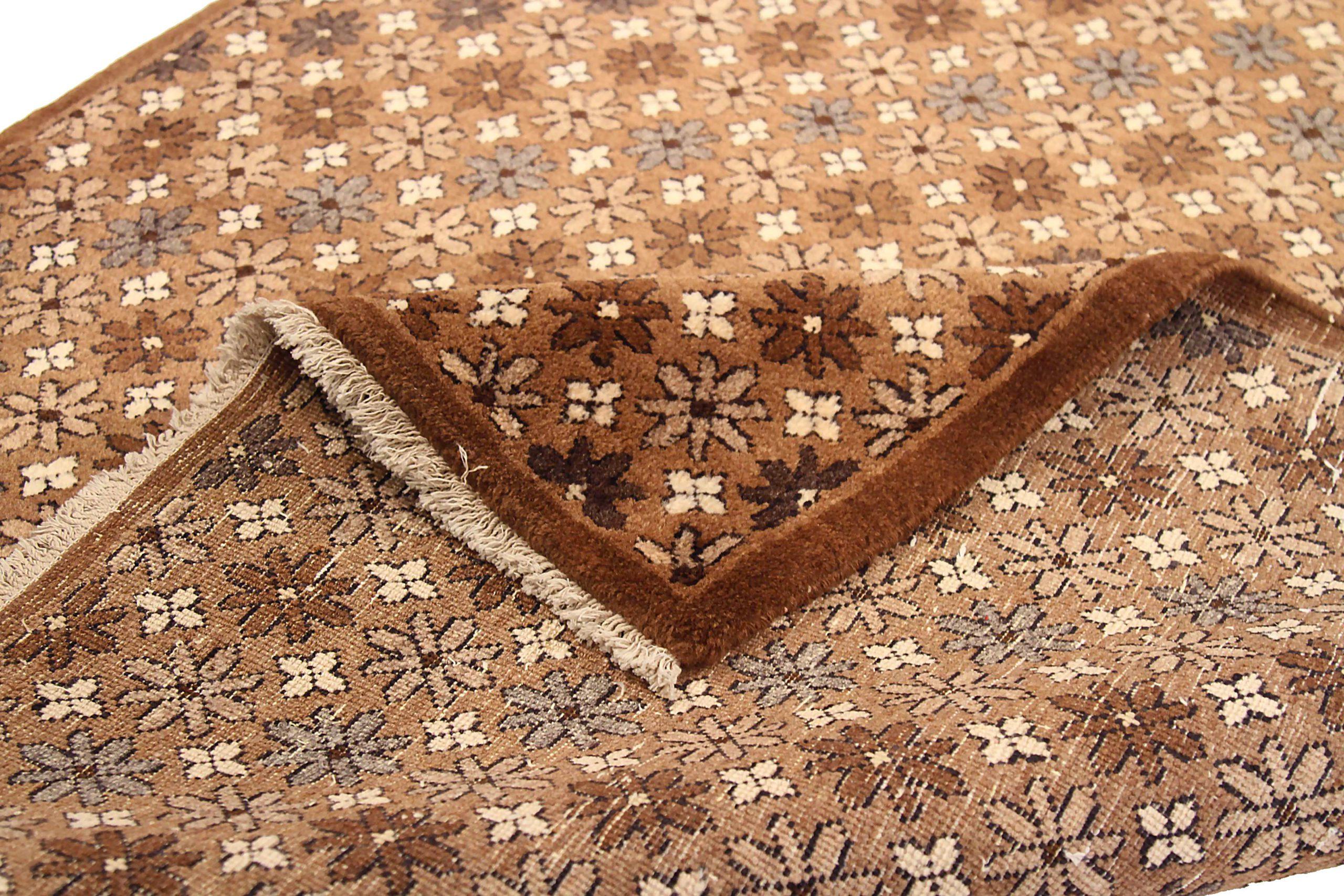Persisch Kurdisch Kleiner Teppich CIRCA 1940 - Wolle Braun Elfenbein Taupe 71602 im Zustand „Hervorragend“ im Angebot in Dallas, TX