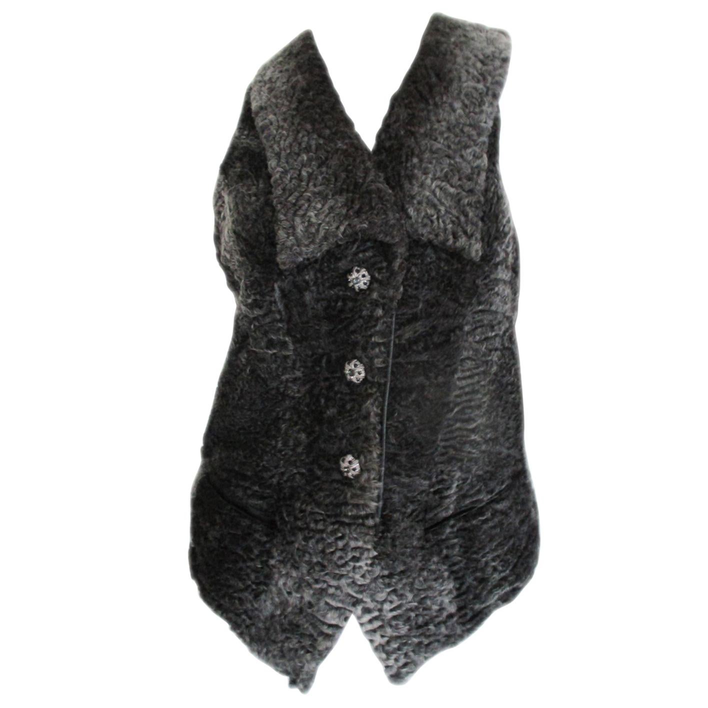 Persian Lamb Sleeveless Fur Vest For Sale