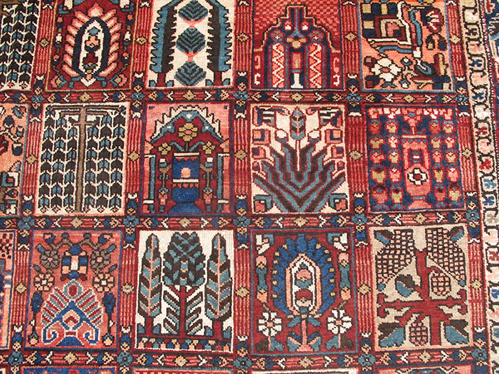 Hand-Knotted Persian Large Bakhtiari Rug with All-Over Garden Design For Sale