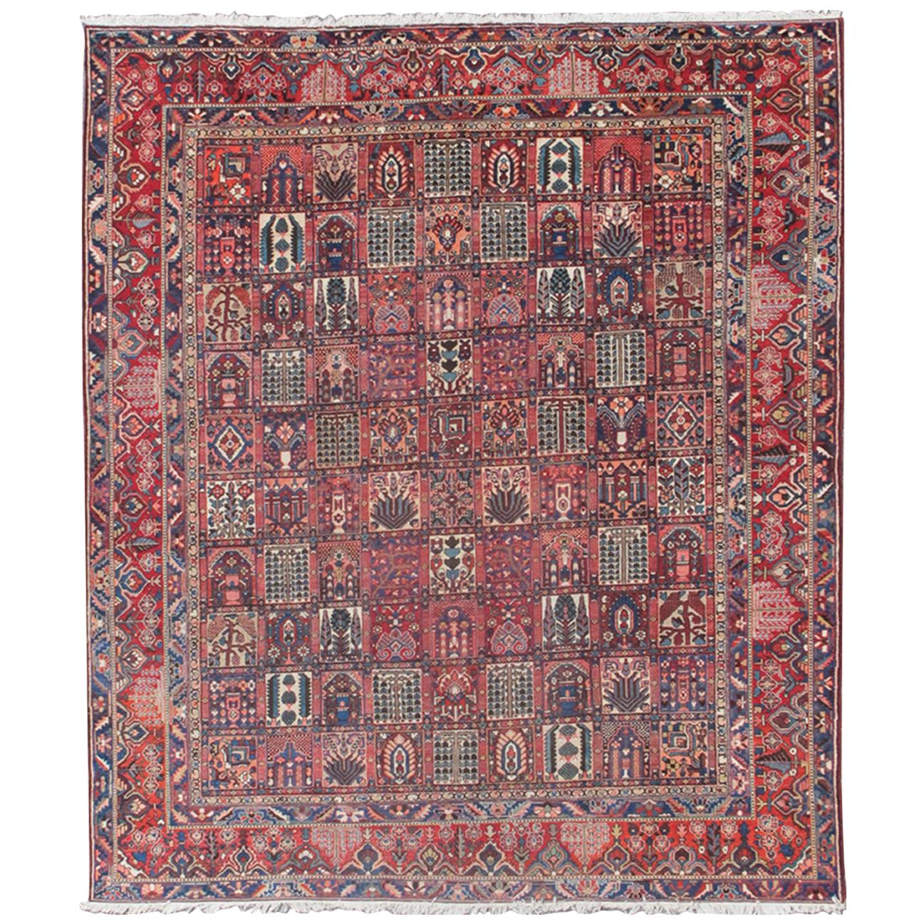 Persian Large Bakhtiari Rug with All-Over Garden Design For Sale