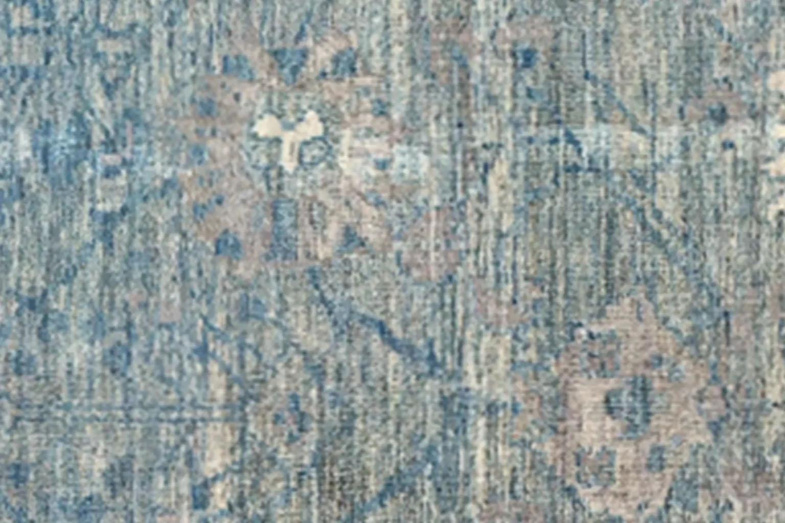 Tapis long persan - Style Oushak - Bleu Marron Ivoire en vente 1