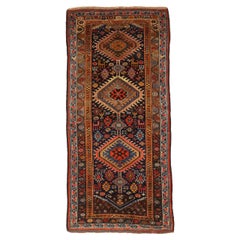 Tappeto persiano Lori Small Design 1910 - Lana Avorio Blu Navy Rosso - 75456