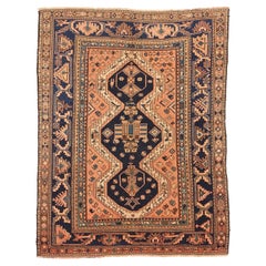 Tappeto Persiano Lori Piccolo - Lana Avorio Blu Navy Rosa 71518