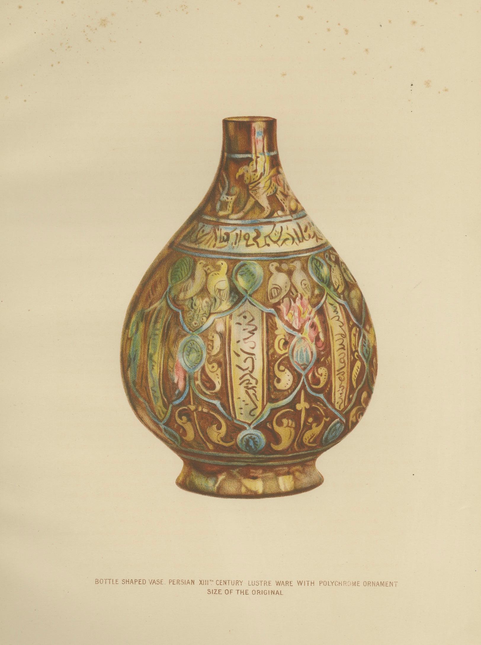 Persian Lustreware Bottle Vase Chromolithograph, Henry Wallis, 1899