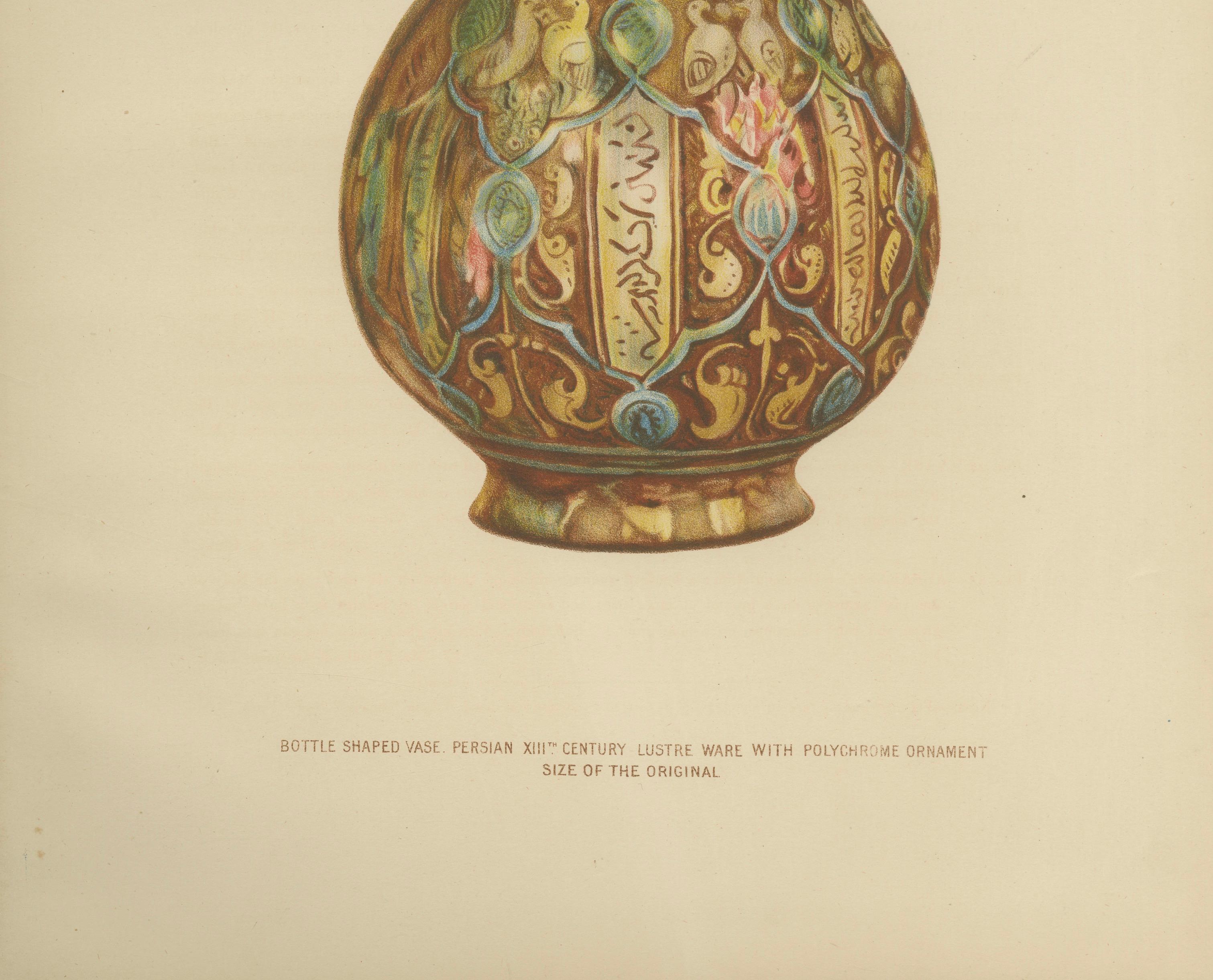 Persian Lustreware Bottle Vase Chromolithograph, Henry Wallis, 1899