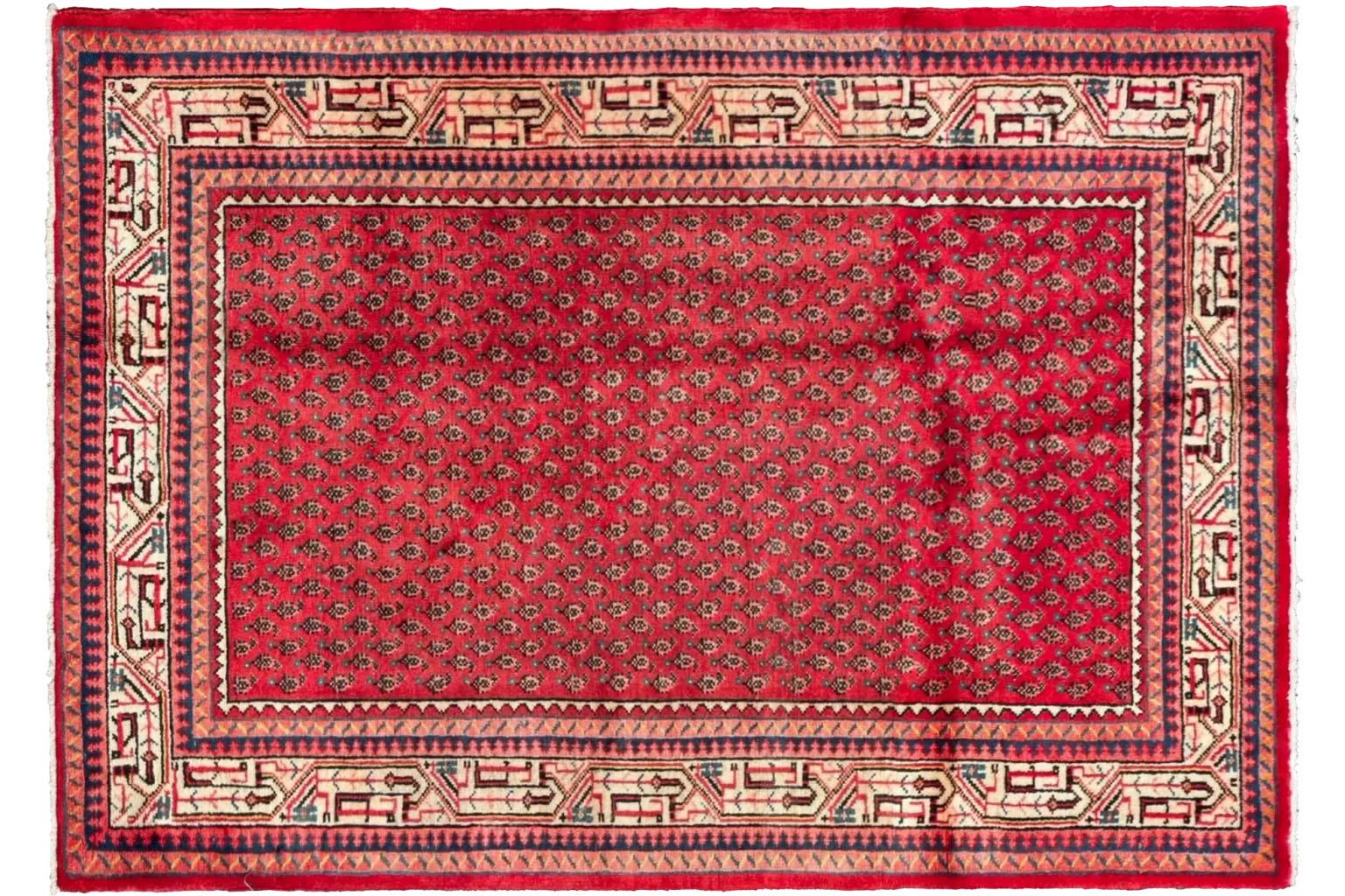 Persischer Mahal-Teppich - Red Heart In Your Home (Stammeskunst) im Angebot