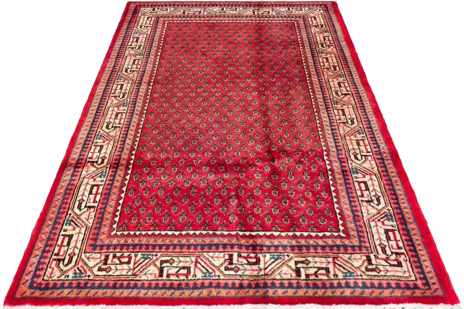 Persischer Mahal-Teppich - Red Heart In Your Home (Handgewebt) im Angebot