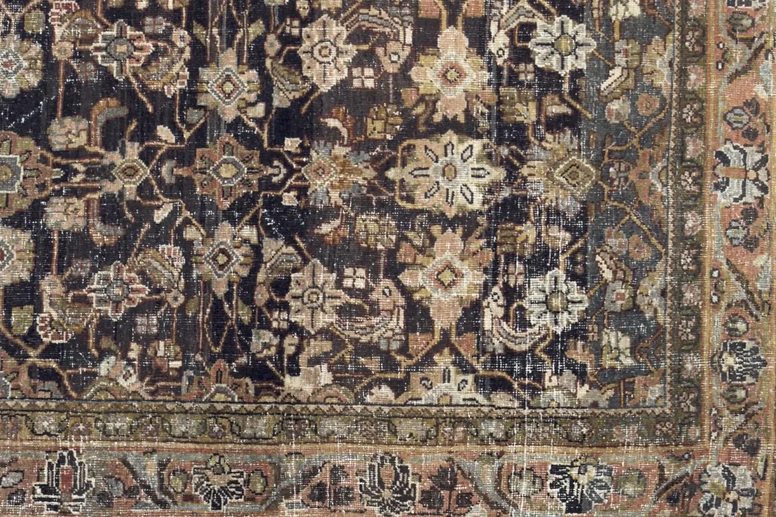 20ième siècle Tapis Persan Mahal - Style traditionnel - Marron en vente