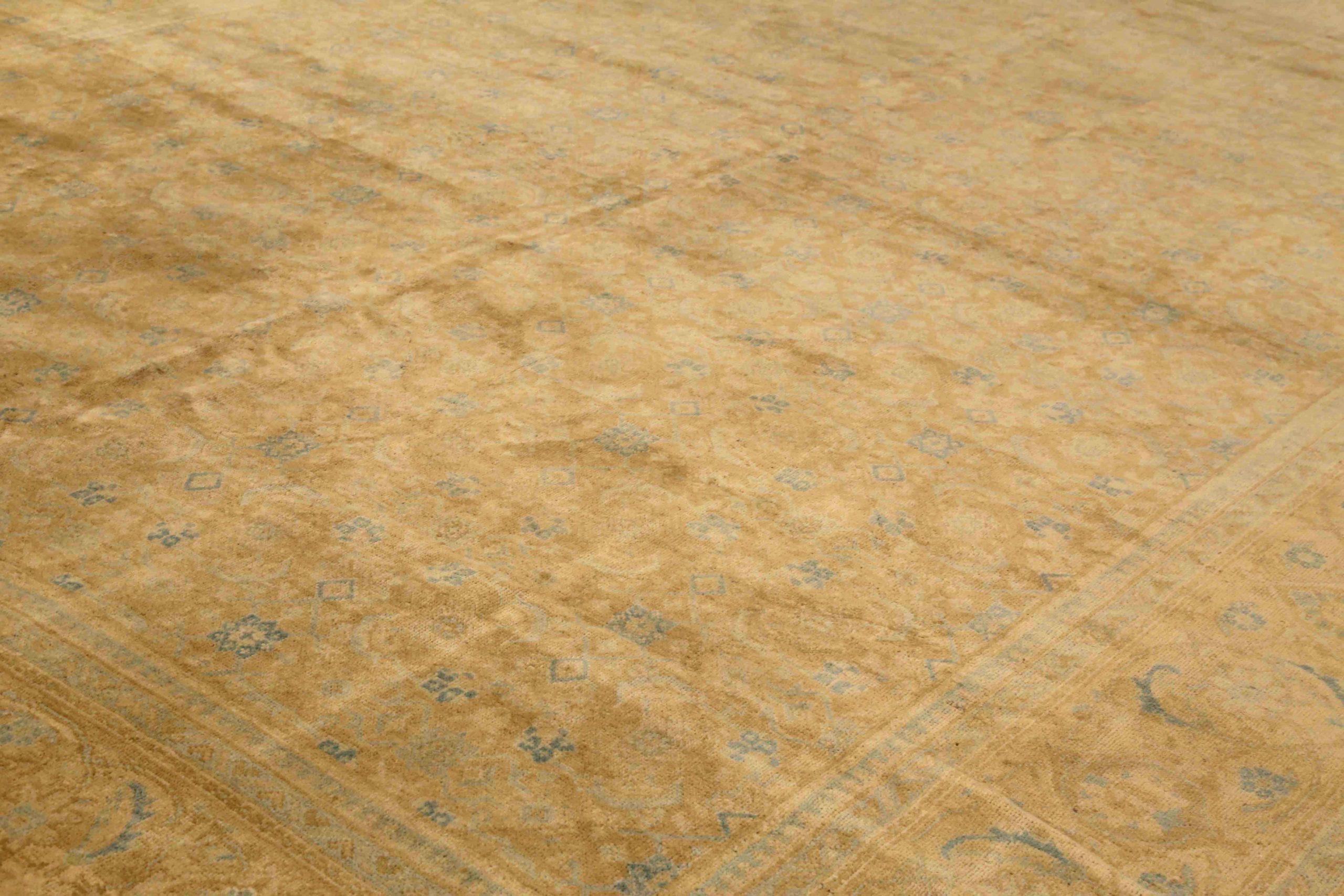 Asiatico Tappeti persiani Mahal - Lana Blu Avorio Taupe 73525 in vendita