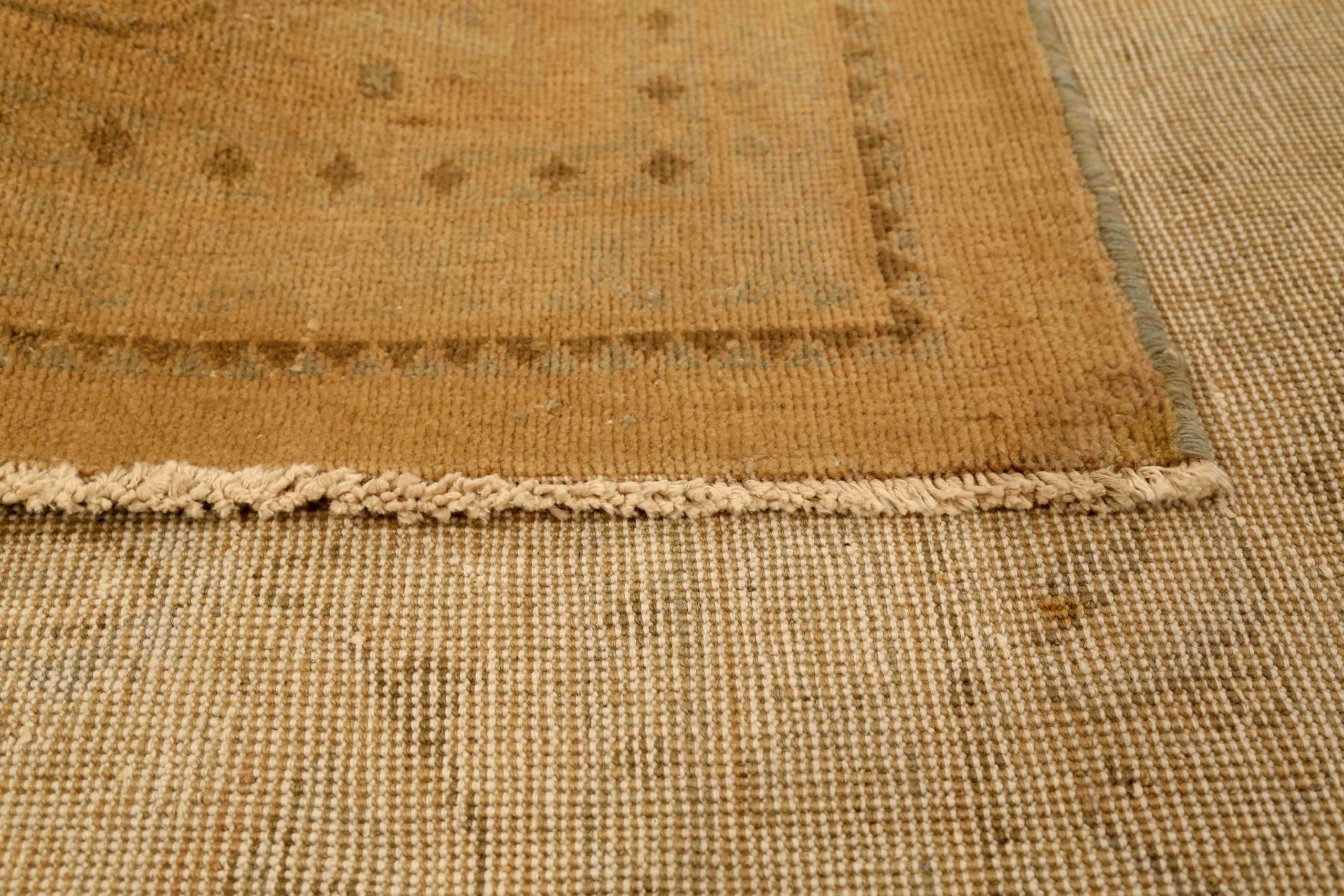 Tappeti persiani Mahal Circa 1910 - Lana Marrone Avorio Giallo 74109 In condizioni ottime in vendita a Dallas, TX