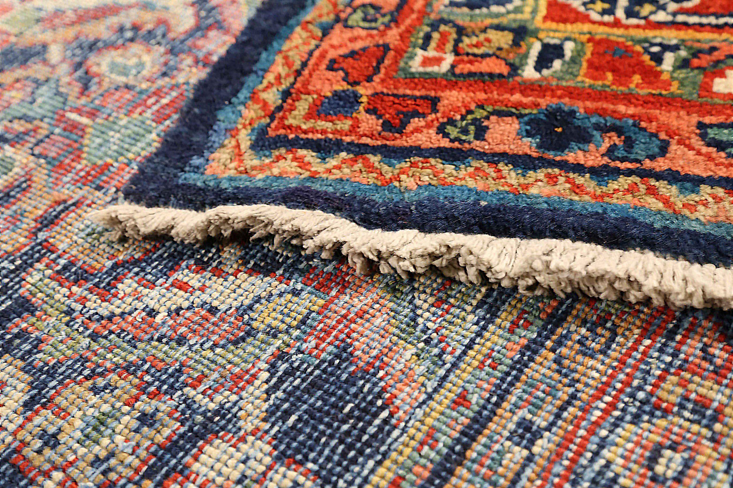 Tappeti persiani Mahal Circa 1910 - Lana Avorio Blu Navy Rosso 71333 In condizioni ottime in vendita a Dallas, TX