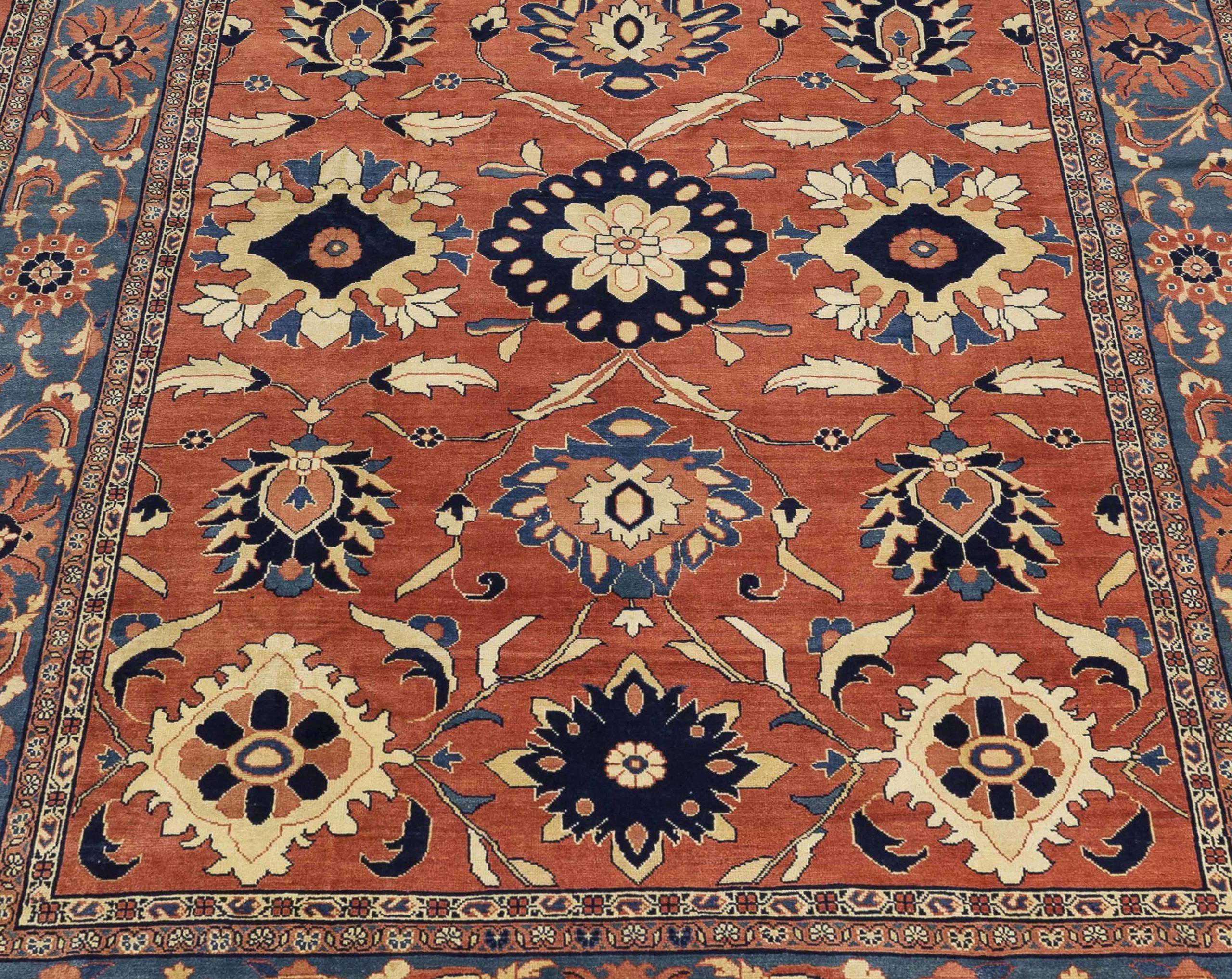 Persische Mahal-Teppiche um 1910 - Wolle rotes Design - 10445 (Asiatisch) im Angebot
