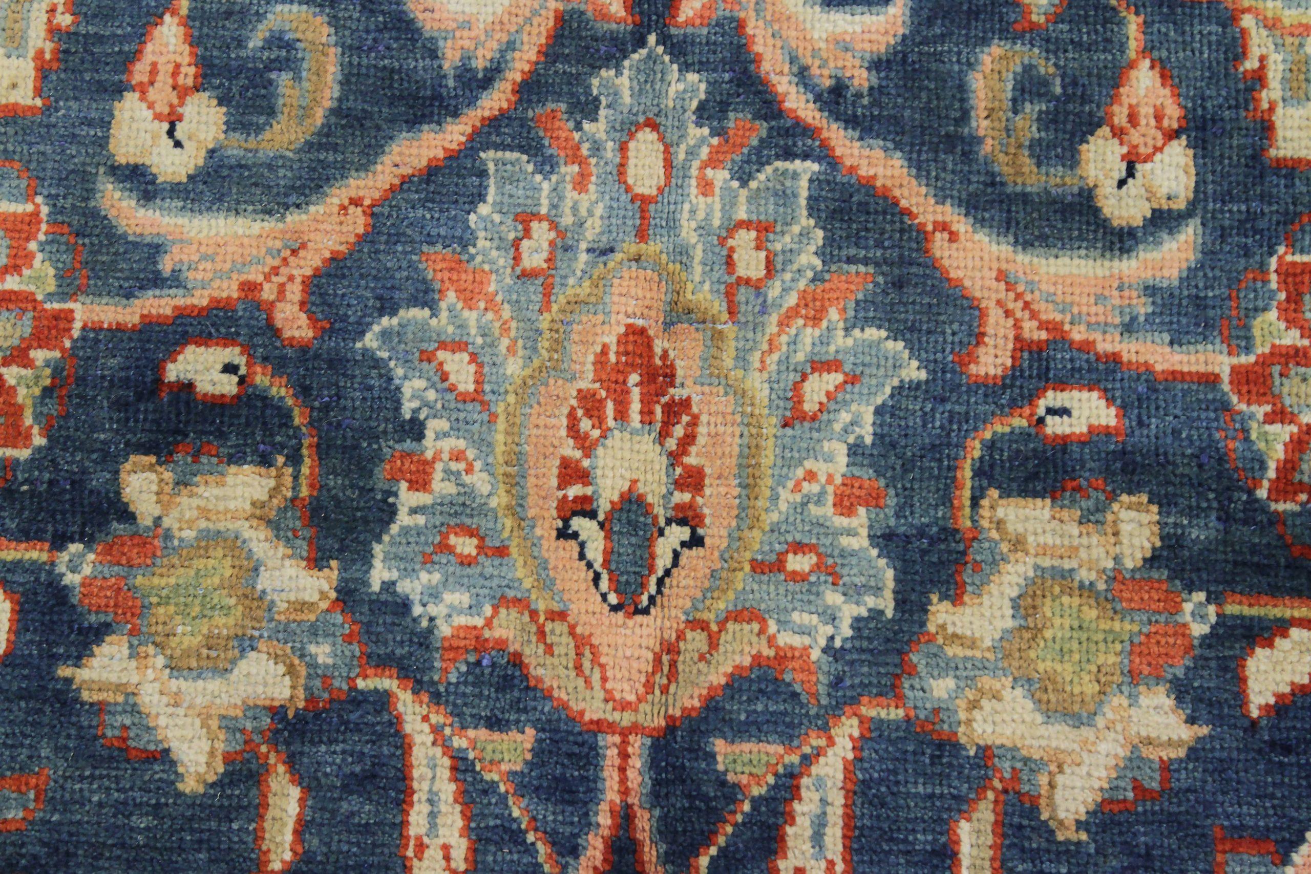 Persische Mahal-Teppiche - Wolle Blau Elfenbein Rot Design - 88798 im Zustand „Hervorragend“ im Angebot in Dallas, TX