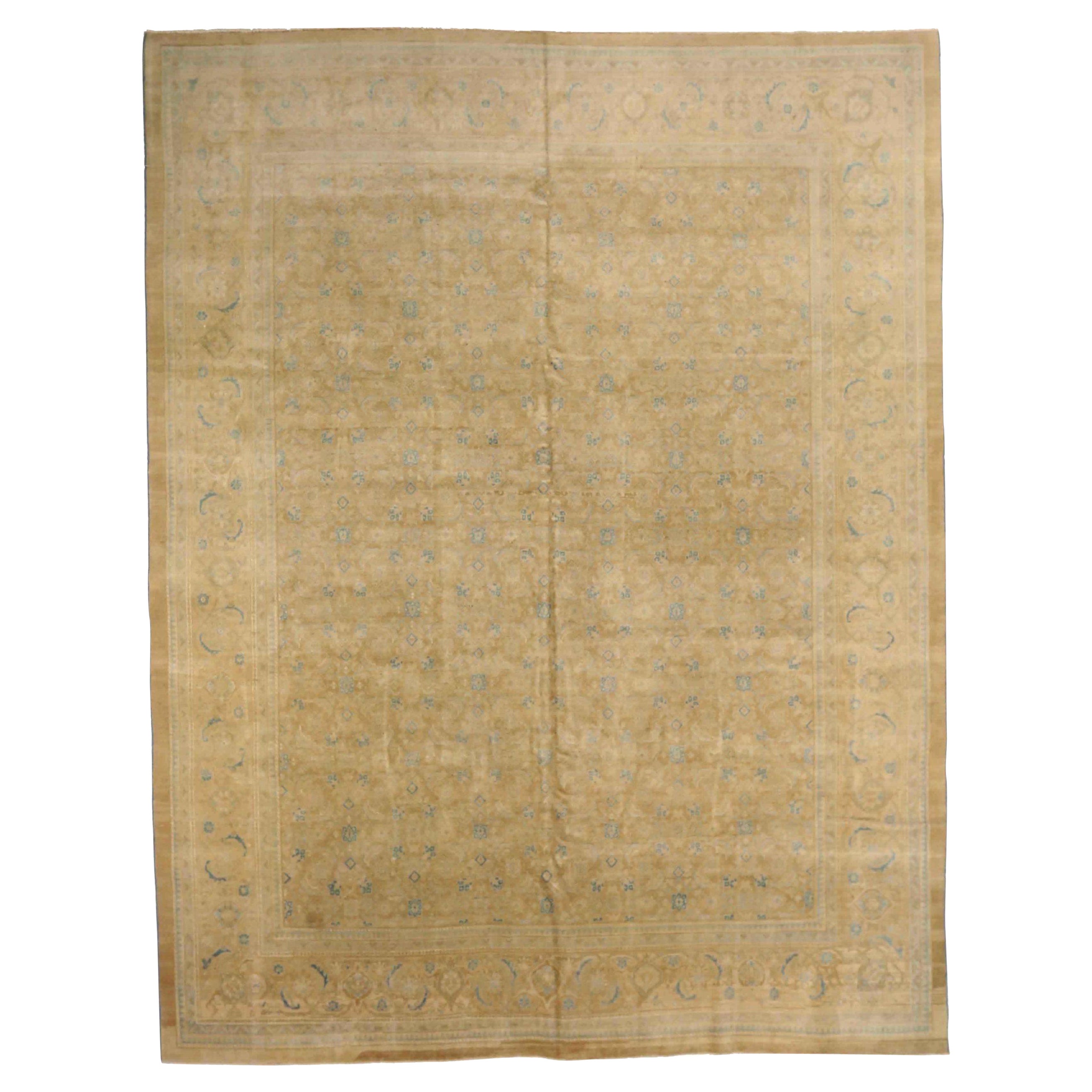 Persische Mahal-Teppiche - Wolle Blau Elfenbein Taupe 73525