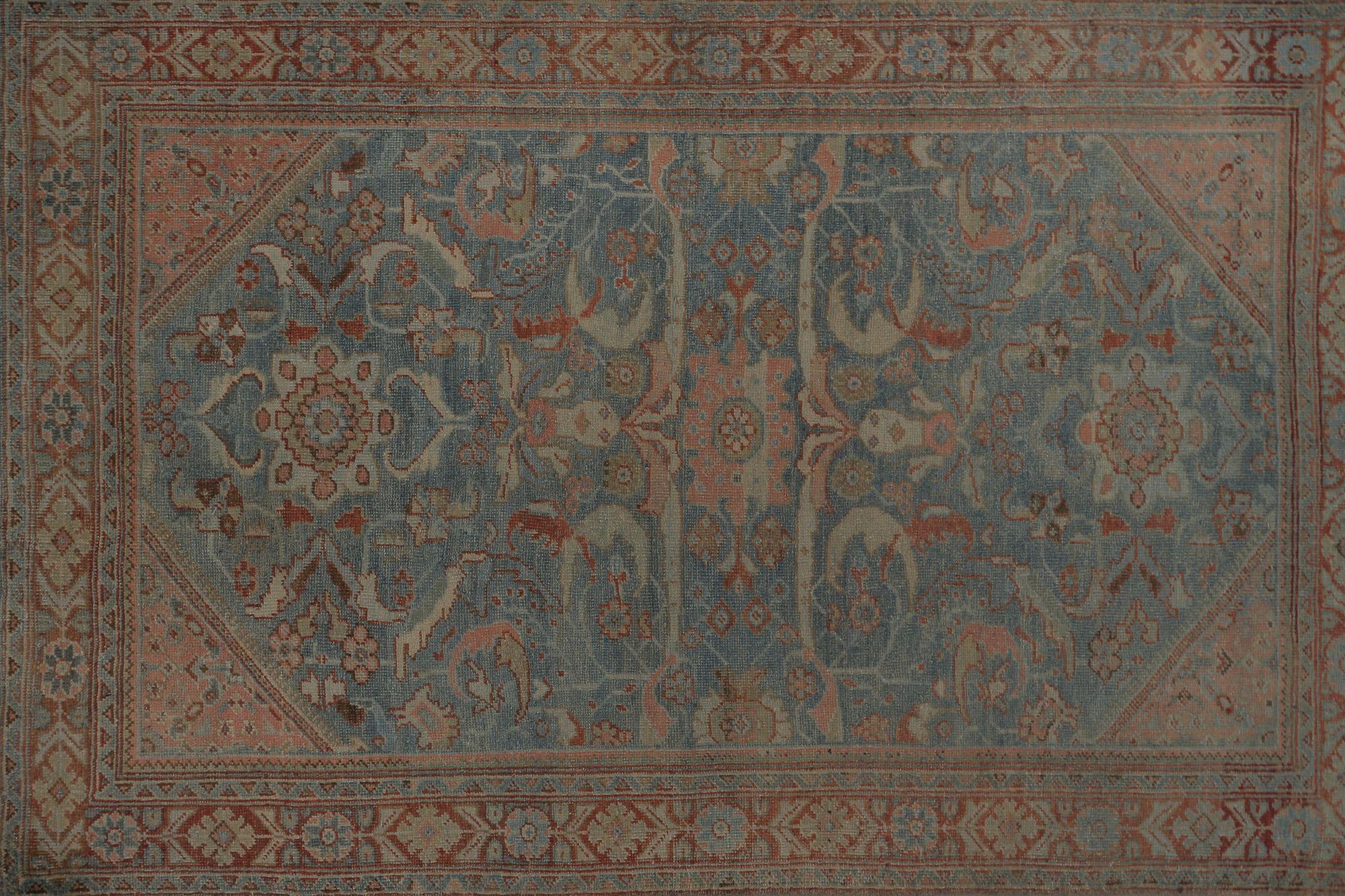 Tappeti persiani Mahal - Lana Blu Rosa Rosso - 97812 In condizioni ottime in vendita a Dallas, TX