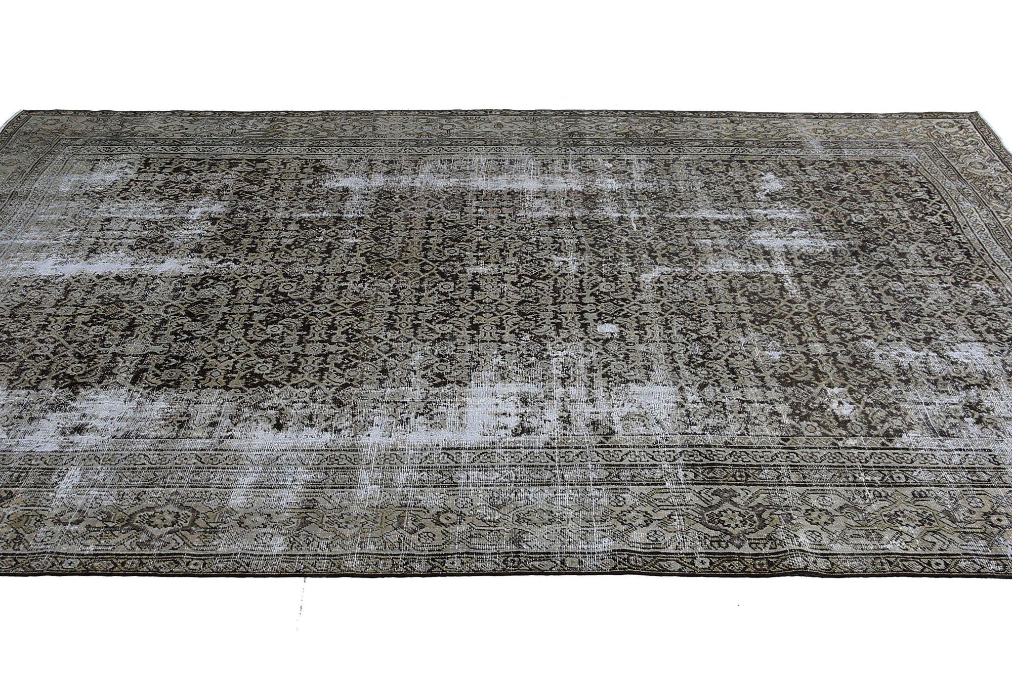 Persische Mahal Teppiche - Wolle Brown Design - 96788 im Zustand „Hervorragend“ im Angebot in Dallas, TX