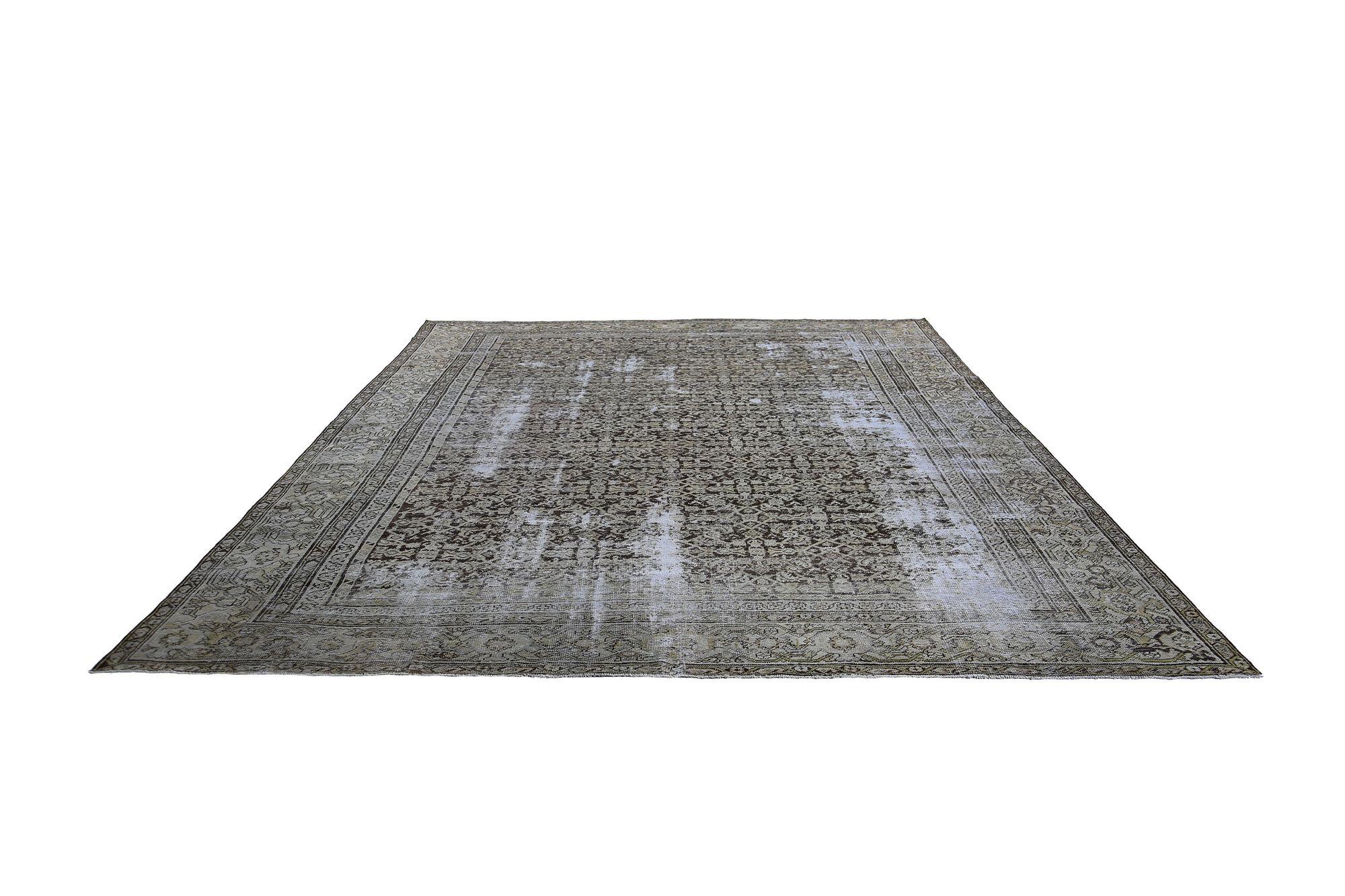 Persische Mahal Teppiche - Wolle Brown Design - 96788 (20. Jahrhundert) im Angebot