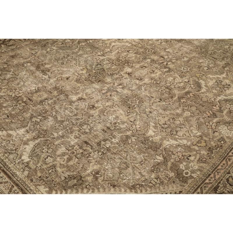 Persische Mahal Teppiche - Wolle Braun Elfenbein Design - 94555 (Irakisch) im Angebot