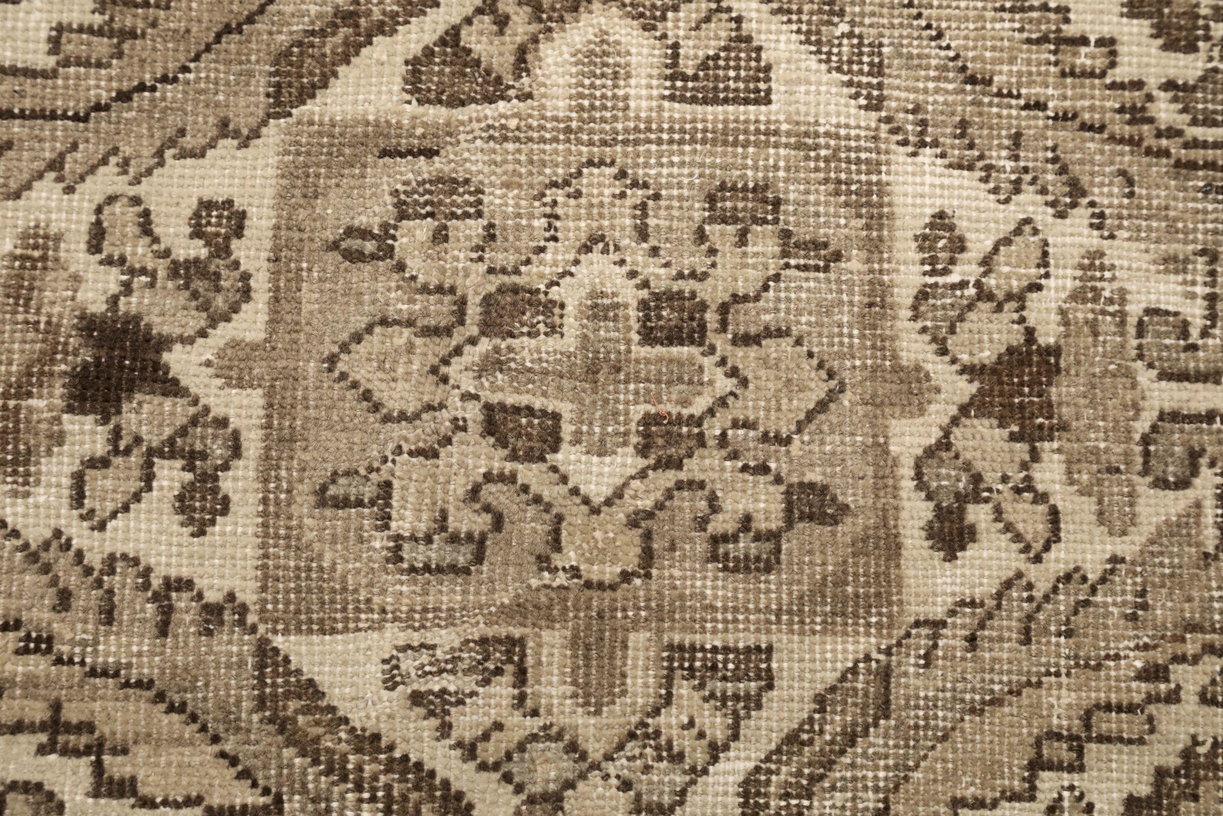 Tappeti persiani Mahal - Disegno in lana marrone avorio - 94556 In condizioni ottime in vendita a Dallas, TX
