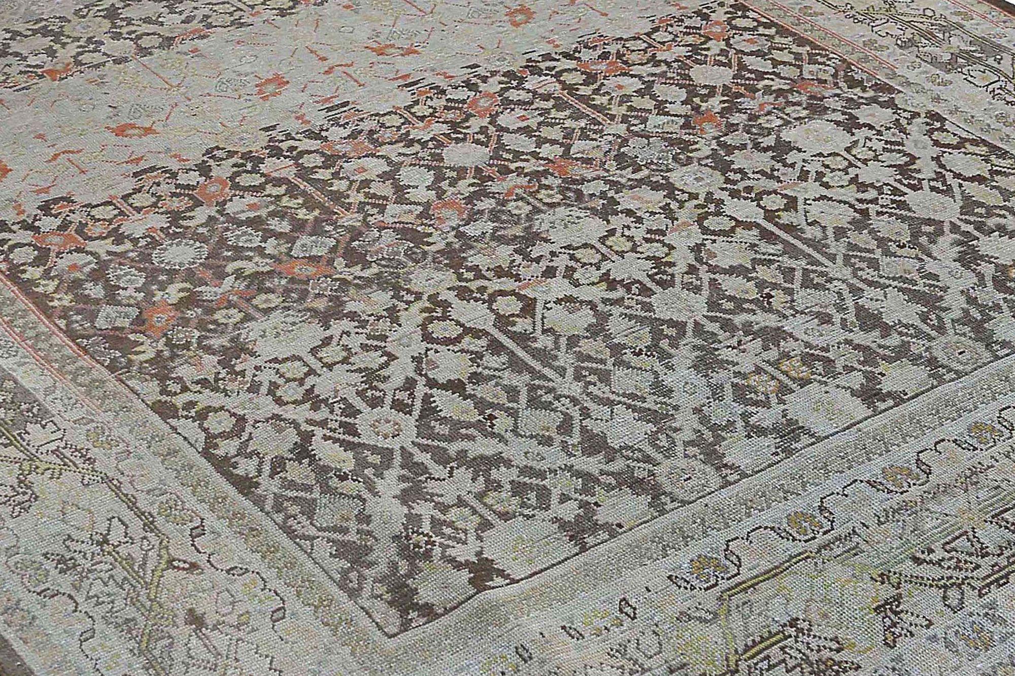 Persische Mahal Teppiche - Wolle Braun Elfenbein Design - 96785 (Irakisch) im Angebot