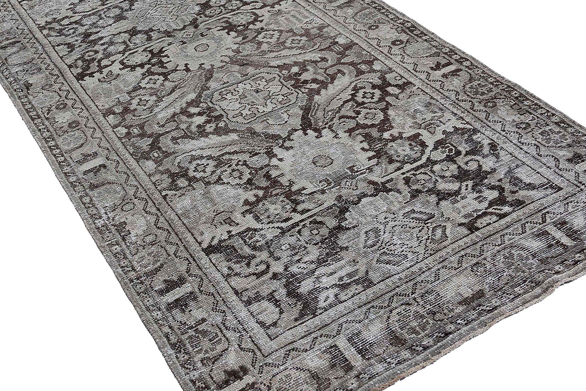 Iracheno Tappeti persiani Mahal - Disegno in lana marrone avorio - 96907 in vendita