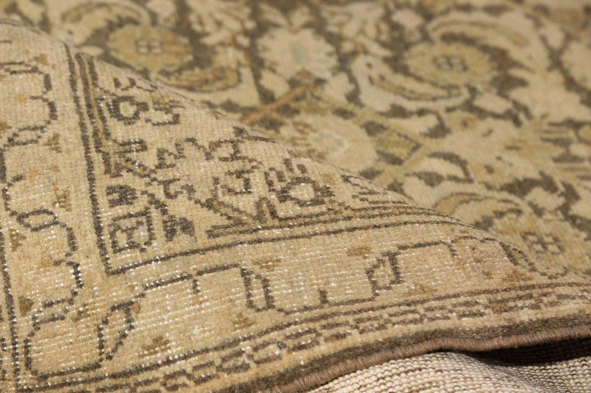 Persische Mahal Teppiche - Wolle Braun Elfenbein Design - 97727 (Irakisch) im Angebot