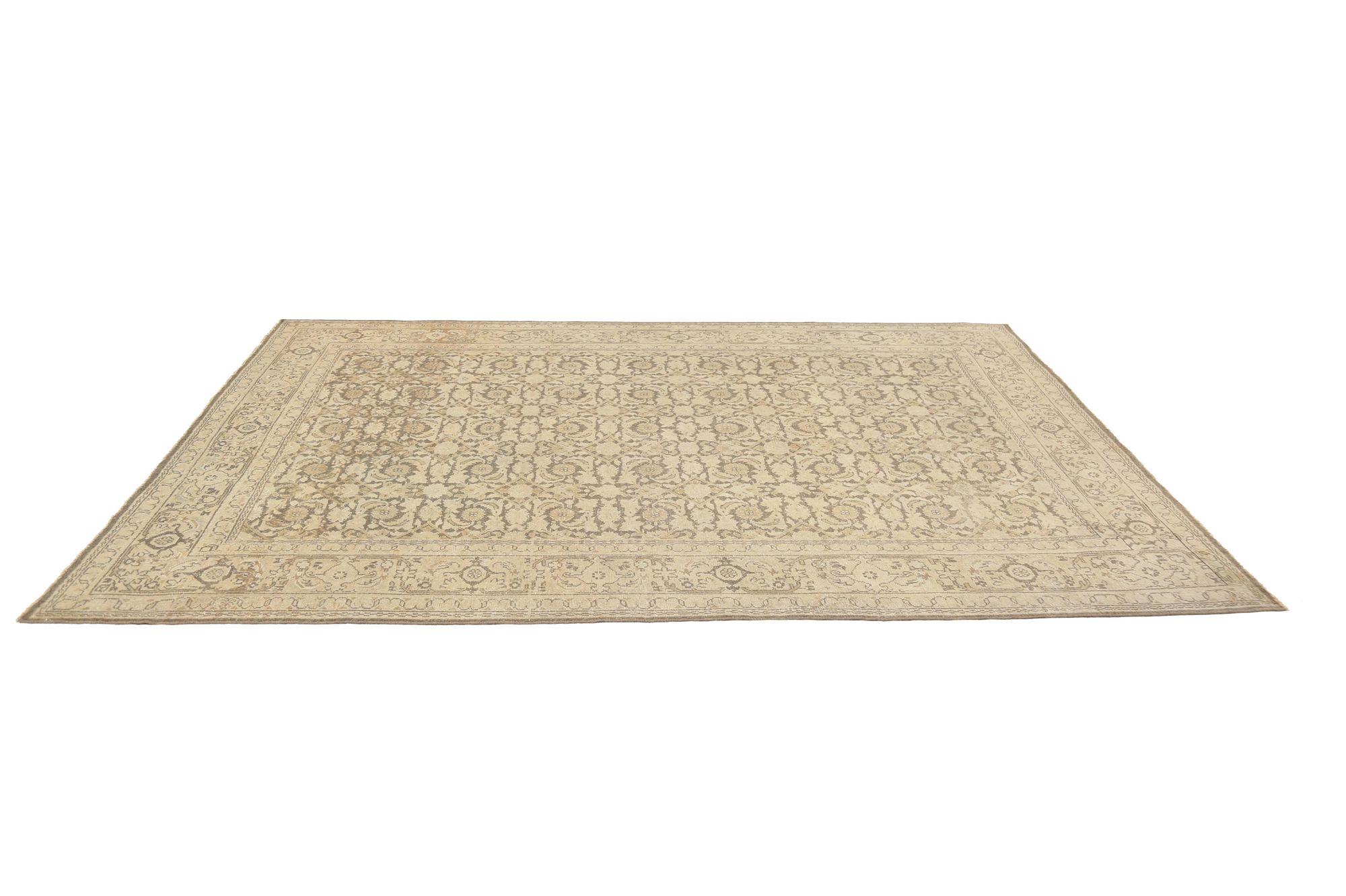 Persische Mahal Teppiche - Wolle Braun Elfenbein Design - 97727 im Zustand „Hervorragend“ im Angebot in Dallas, TX