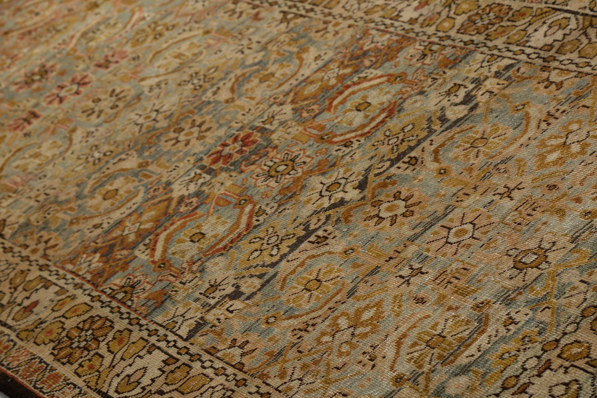 Iracheno Tappeti persiani Mahal - Lana Marrone Avorio Azzurro Rosso - 97779 in vendita