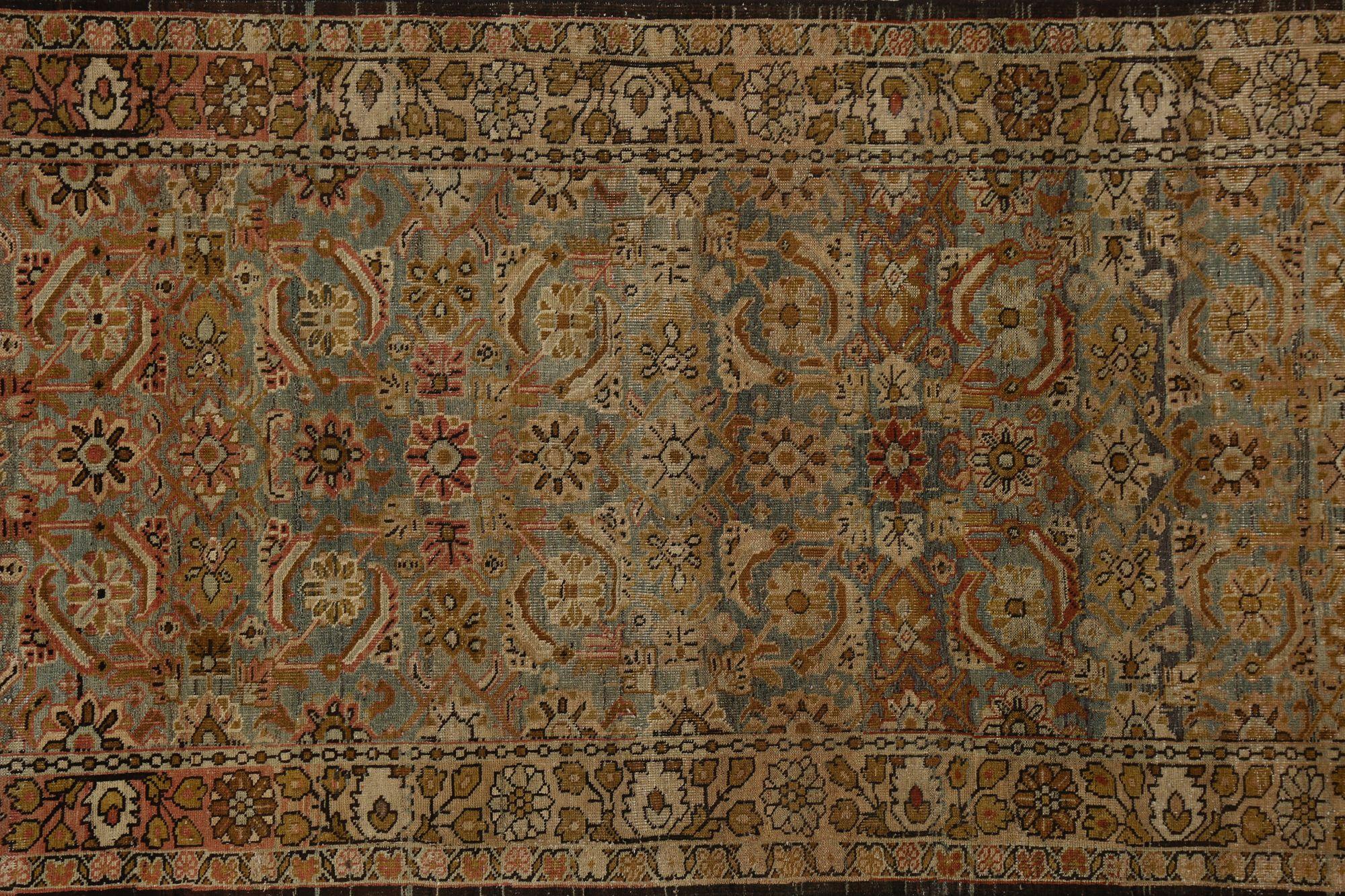Tappeti persiani Mahal - Lana Marrone Avorio Azzurro Rosso - 97779 In condizioni ottime in vendita a Dallas, TX