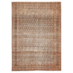 Persian Mahal Area Rugs - Wool Brown Ivory Pink Design - 94559