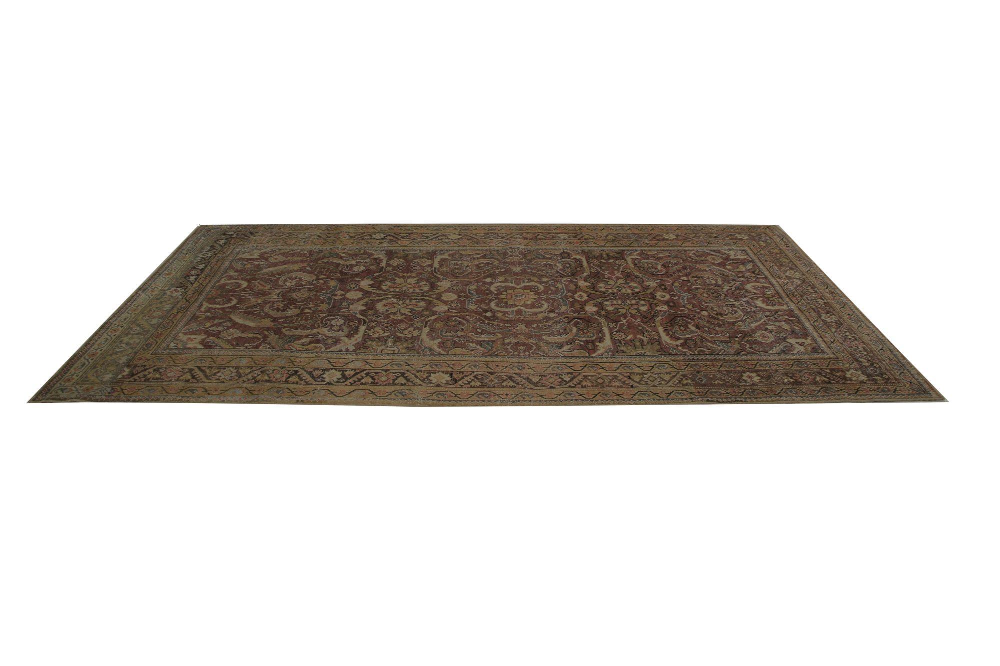XX secolo Tappeti persiani Mahal - Lana Marrone Rosso Design - 96844 in vendita