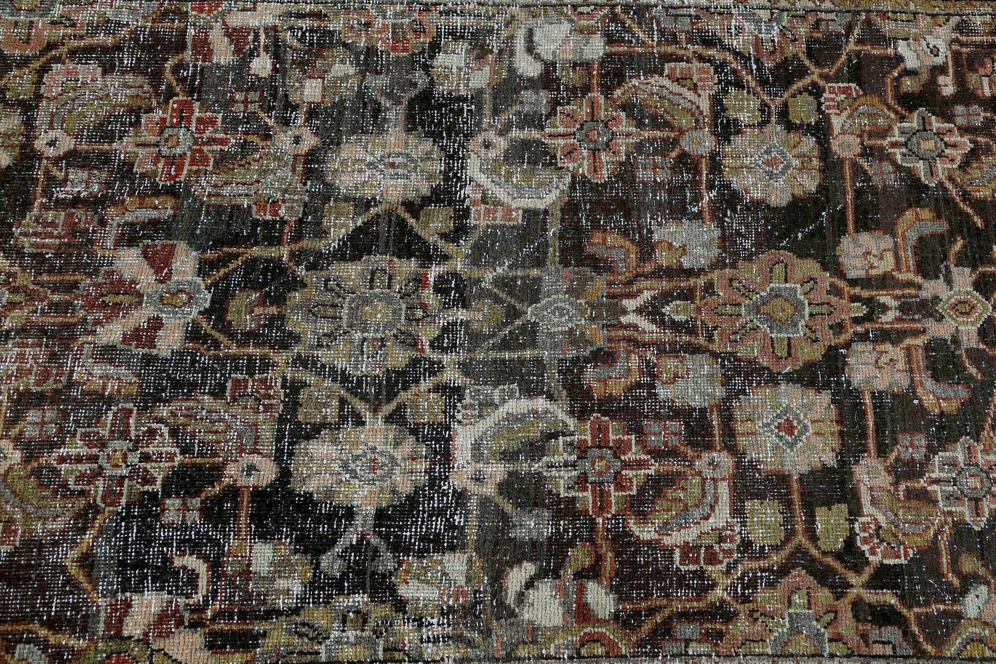 Iracheno Tappeti persiani Mahal - Lana Marrone Rosso Design - 97561 in vendita