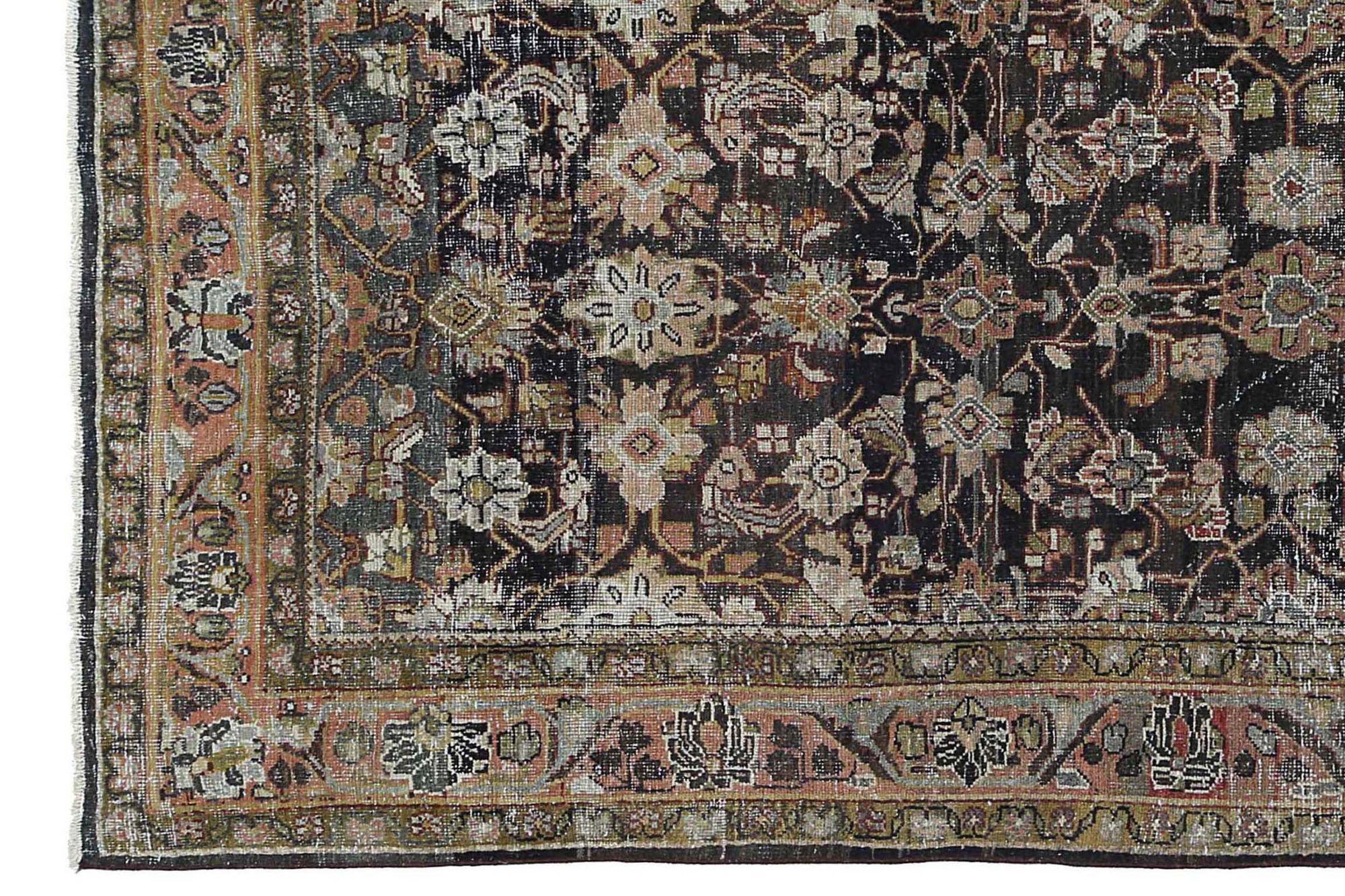 Tappeti persiani Mahal - Lana Marrone Rosso Design - 97561 In condizioni ottime in vendita a Dallas, TX